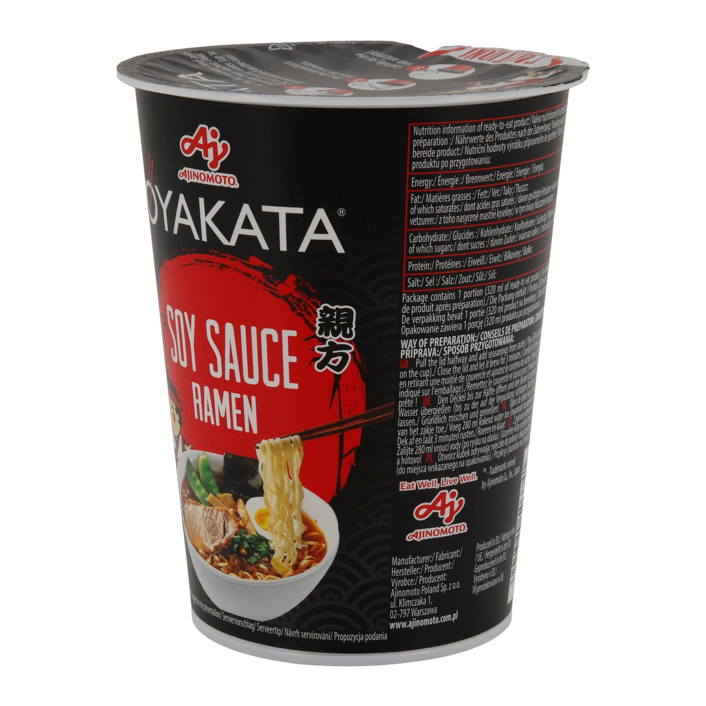 Ramen Salsa di Soia OYAKATA | Ramen Istantaneo | Gusto Salsa di Soia | Bicchiere da 63 g