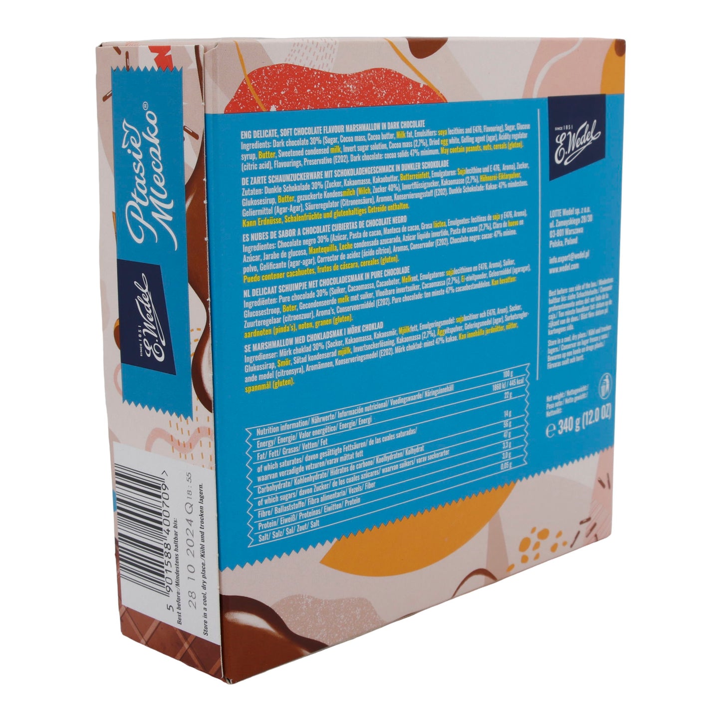 Mleczko Chocolate Flavour Ptasie | Süßigkeit | Marshmallow in dunkler Schokolade | 340 g