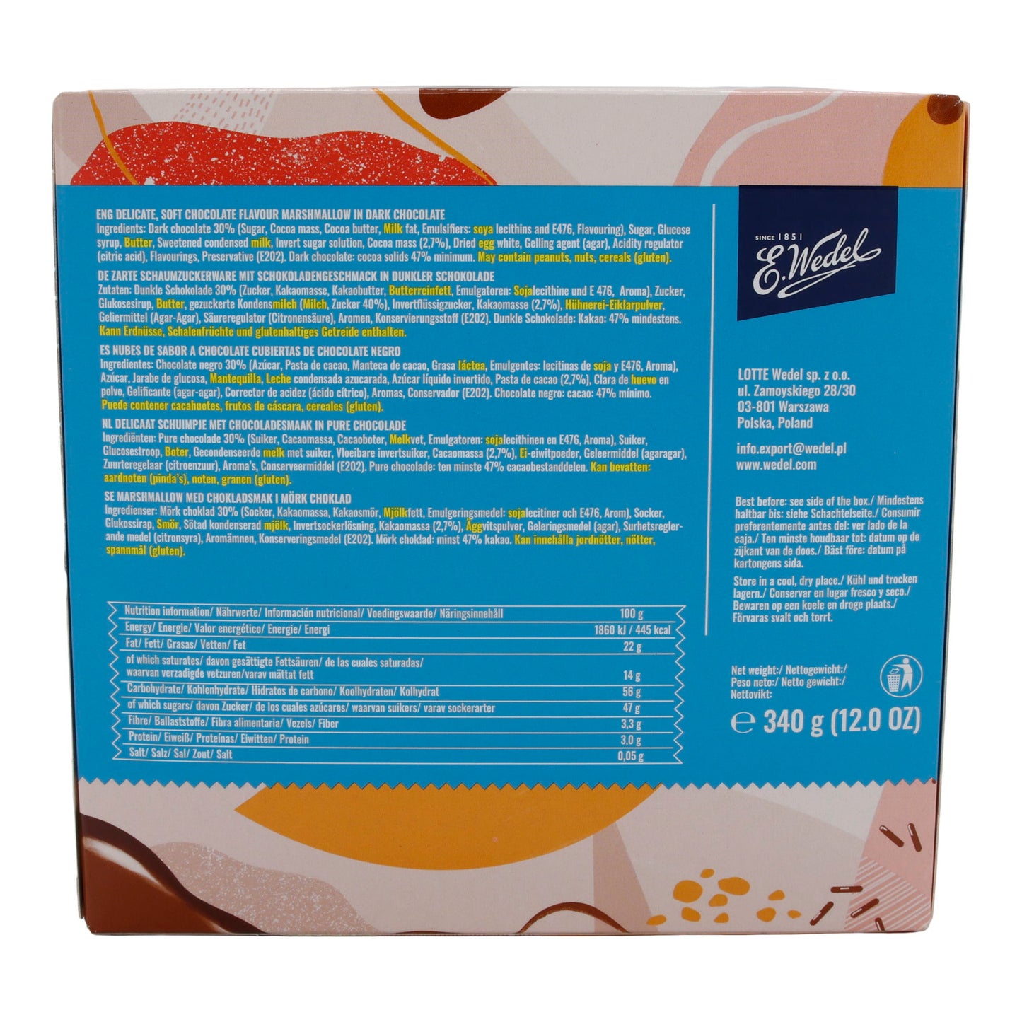 Mleczko Chocolate Flavour Ptasie | Süßigkeit | Marshmallow in dunkler Schokolade | 340 g