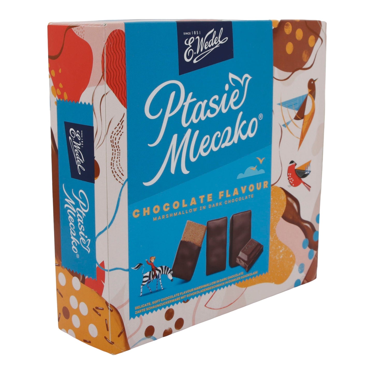 Mleczko Chocolate Flavour Ptasie | Süßigkeit | Marshmallow in dunkler Schokolade | 340 g WEDEL