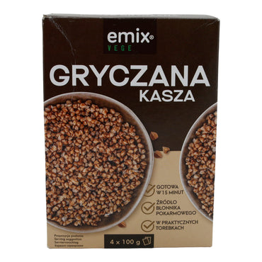 Buchweizen Emix | Gryczana Kasza | Geröstet, schnell zubereitet, Kochbeutel | 400 g EMIX