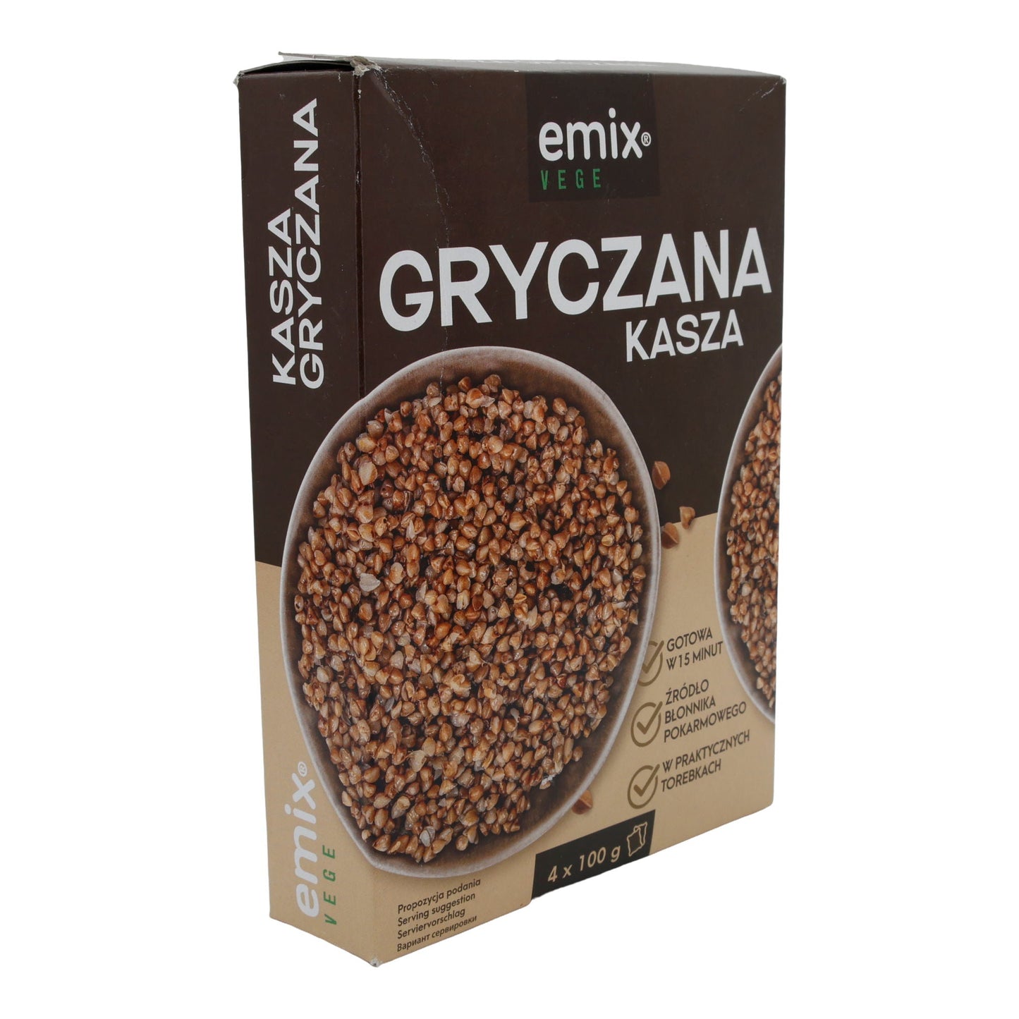 Buchweizen Emix | Gryczana Kasza | Geröstet, schnell zubereitet, Kochbeutel | 400 g EMIX