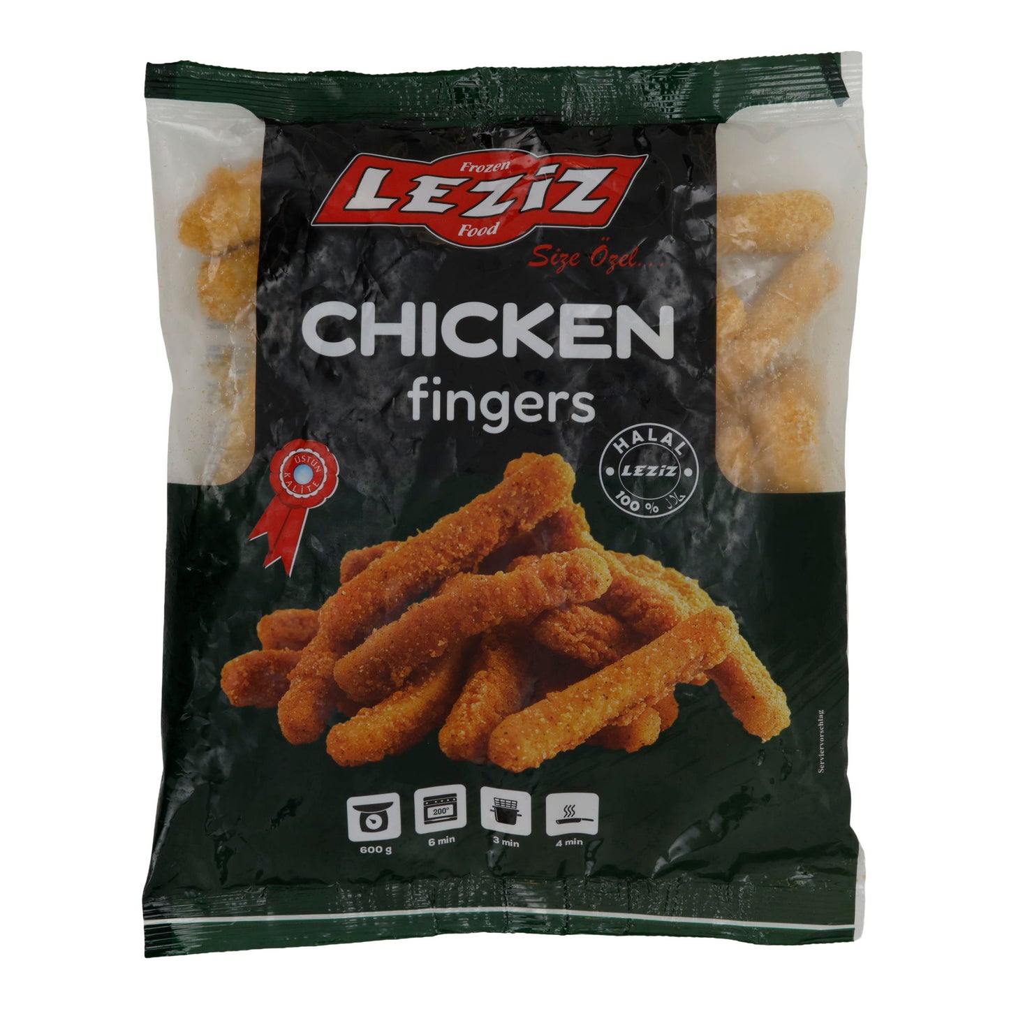 Chicken Fingers Leziz | Strisce di pollo | Croccanti, surgelate | 600 g