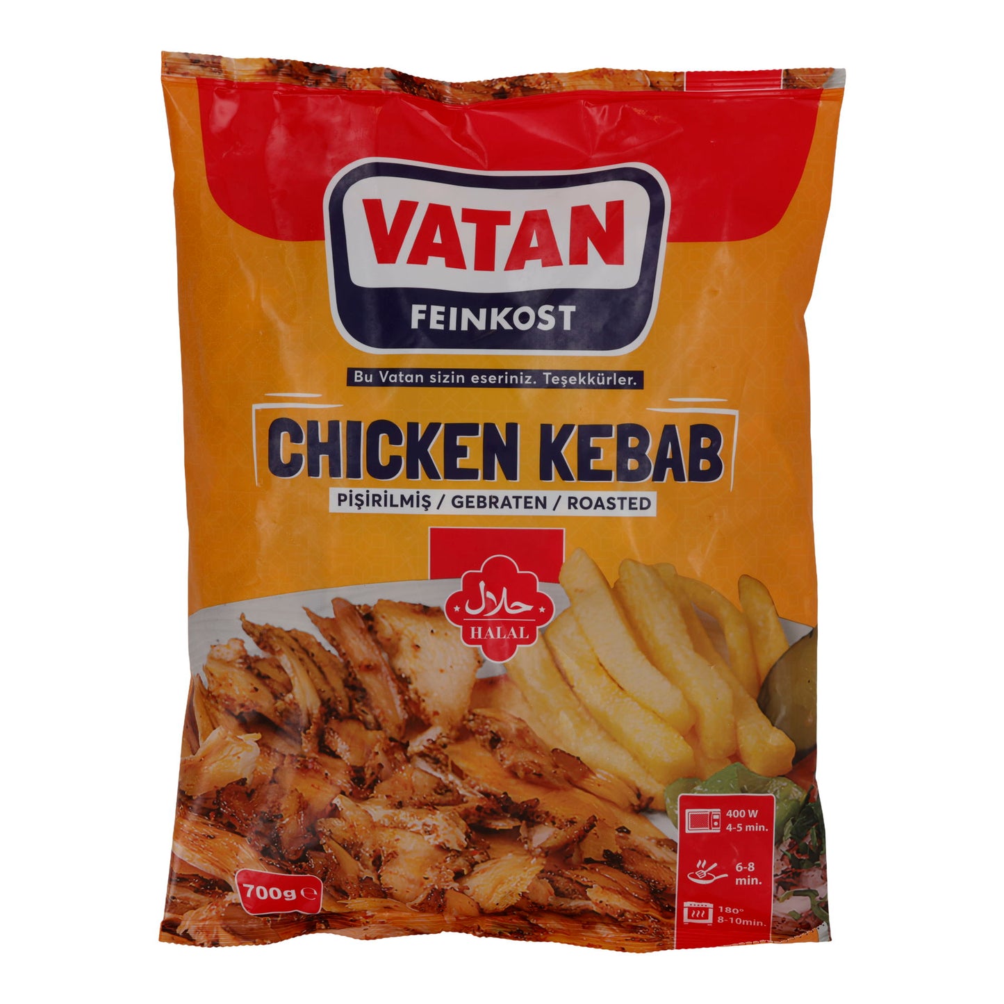 Kebab di Pollo Vatan | Kebab di Pollo Arrosto | Surgelato | 700 g