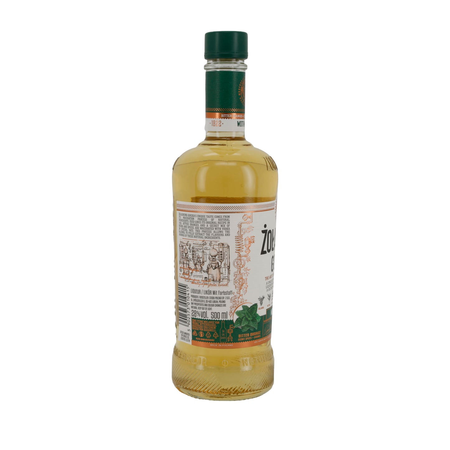 Żołądkowa Gorzka | Kräuterlikör mit Minze | Bitter Orange, Kräuter & Minze | 500 ml
