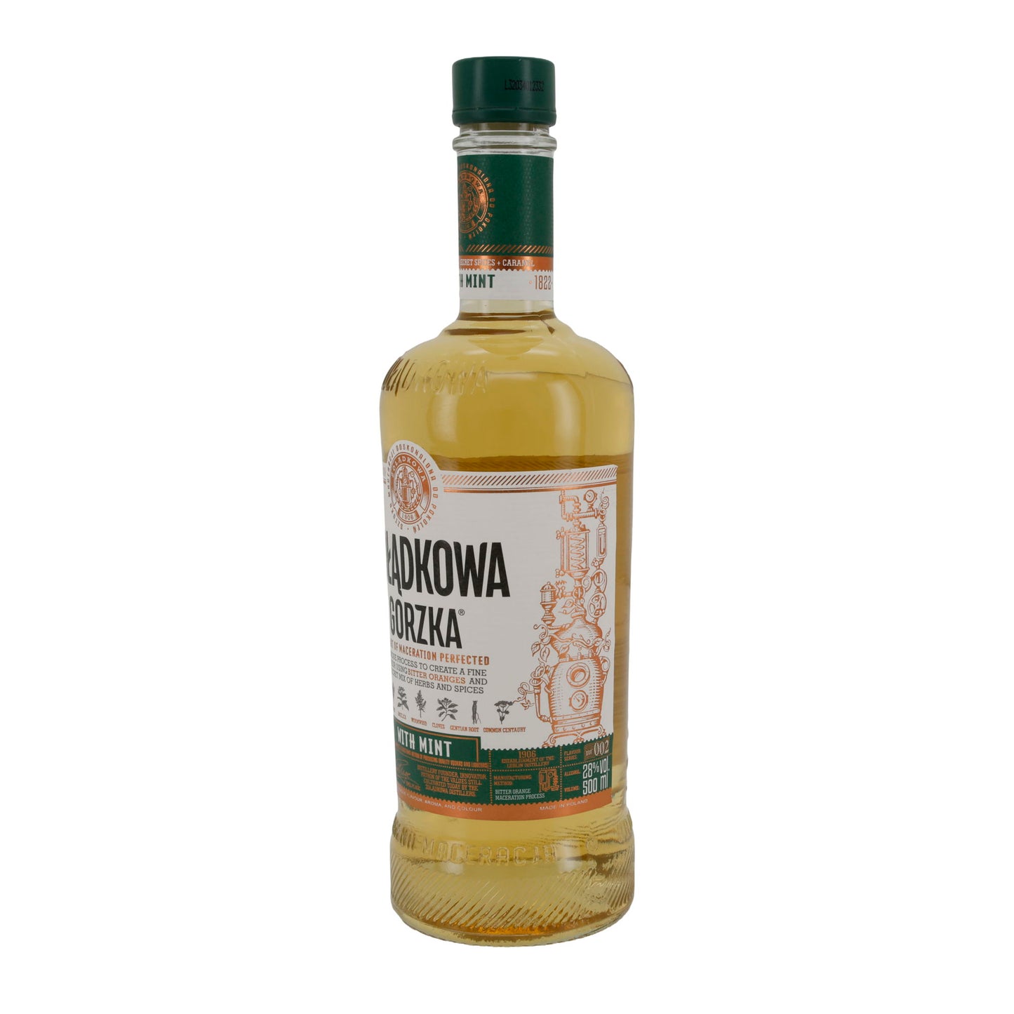 Żołądkowa Gorzka | Kräuterlikör mit Minze | Bitter Orange, Kräuter & Minze | 500 ml