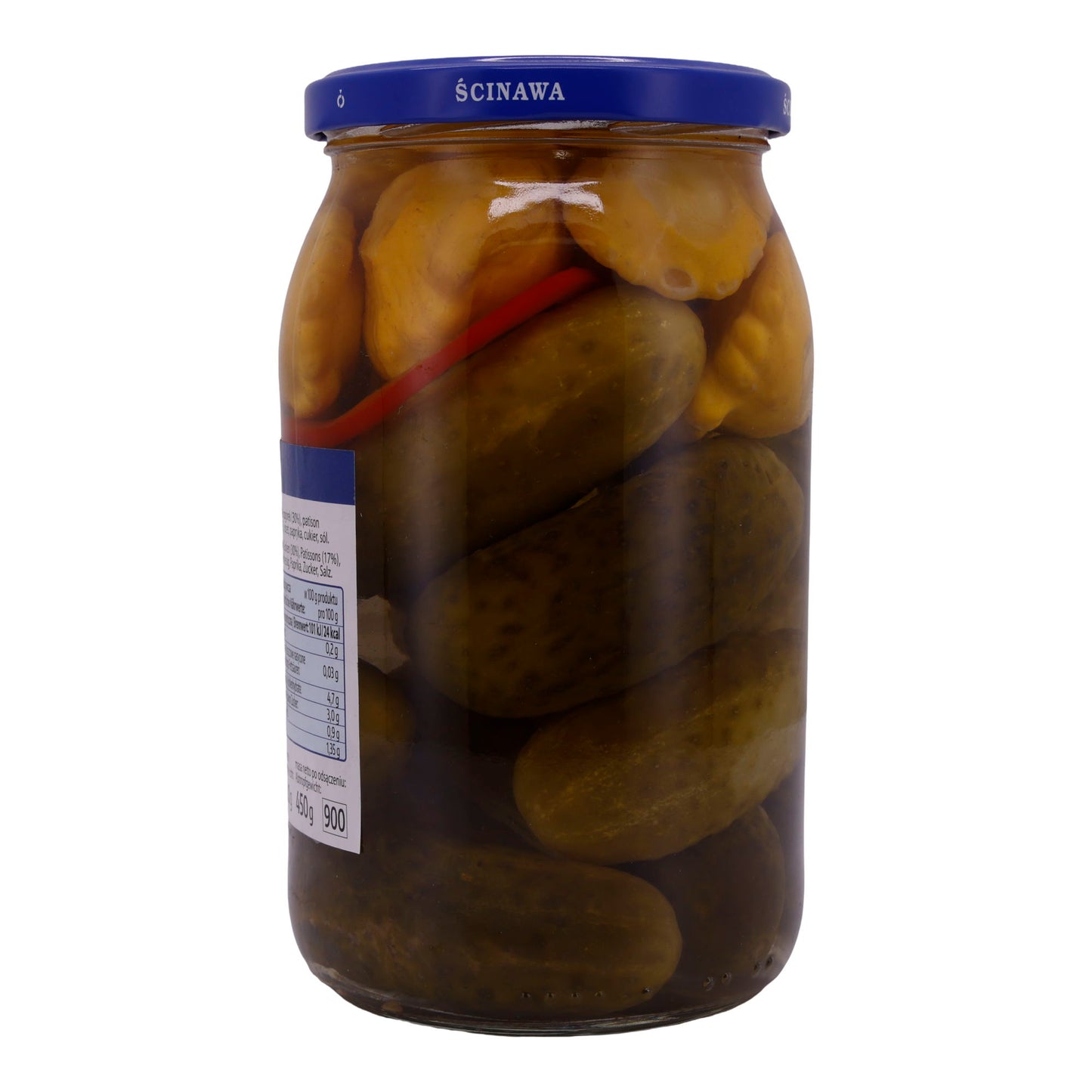 Cetrioli sottaceto Ścinawa | Cetrioli & Patisson | Sottaceto acido | 900 g