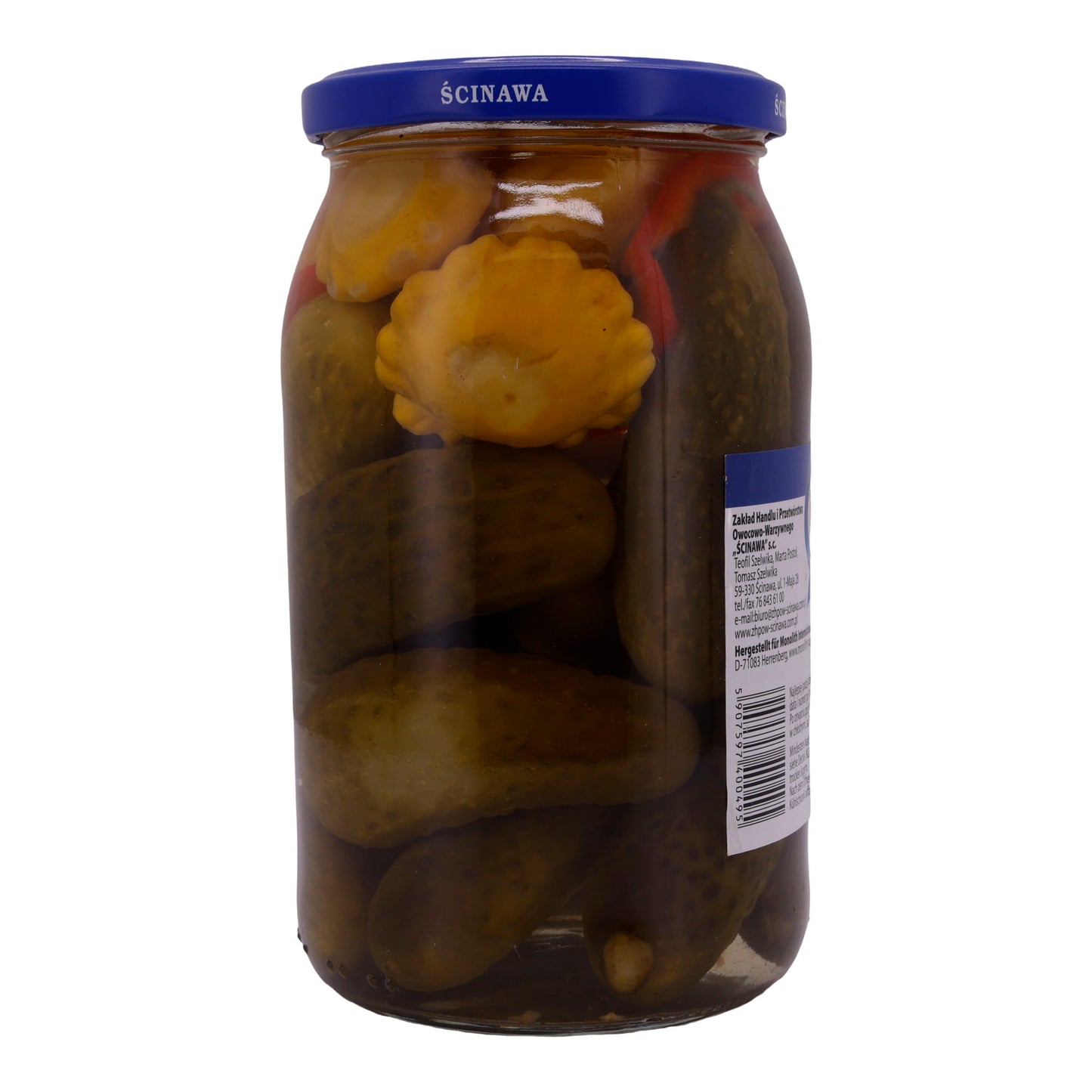 Cetrioli sottaceto Ścinawa | Cetrioli & Patisson | Sottaceto acido | 900 g
