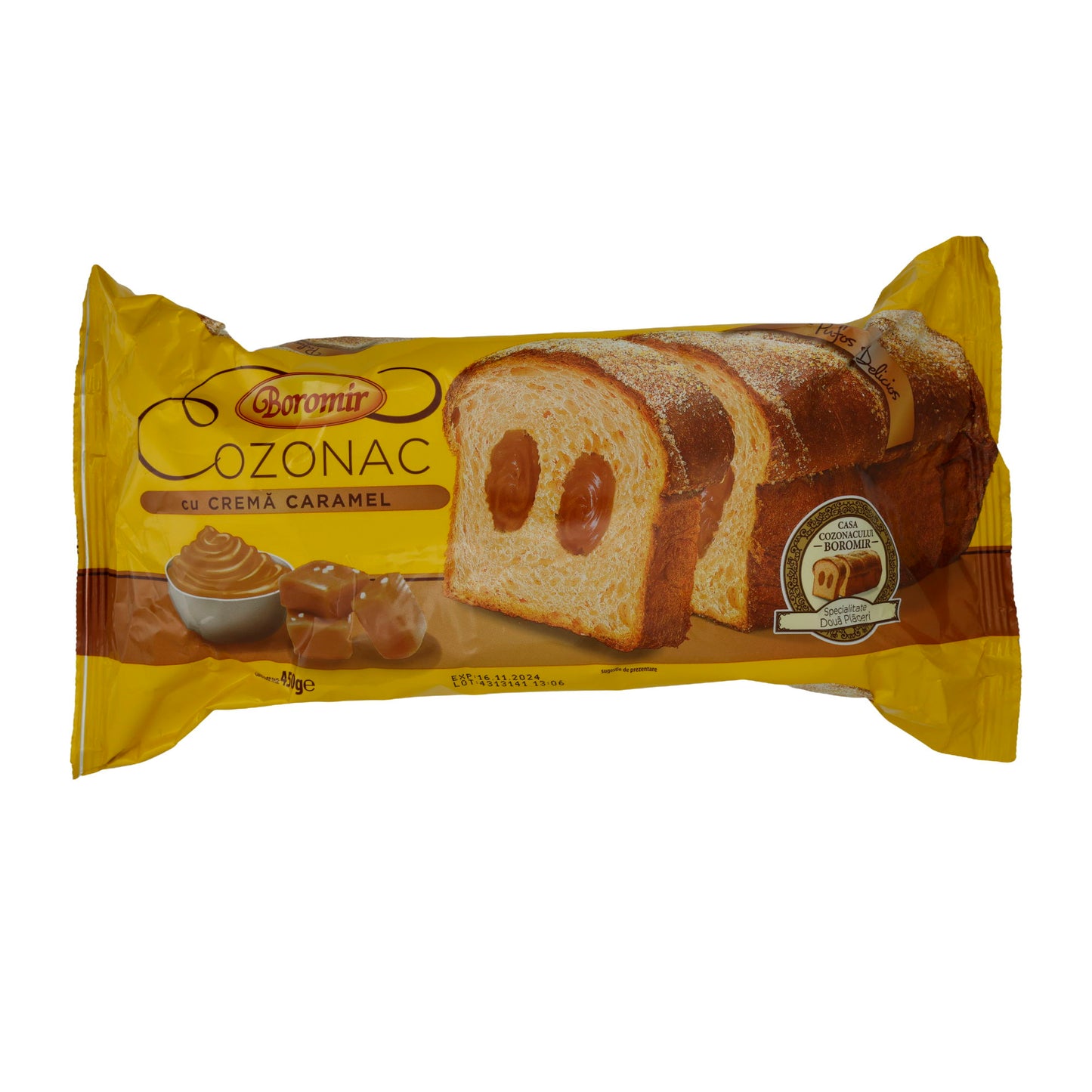 Cozonac mit Karamellcreme Boromir | Traditioneller rumänischer Hefekuchen | Mit süßer Füllung | 450 g