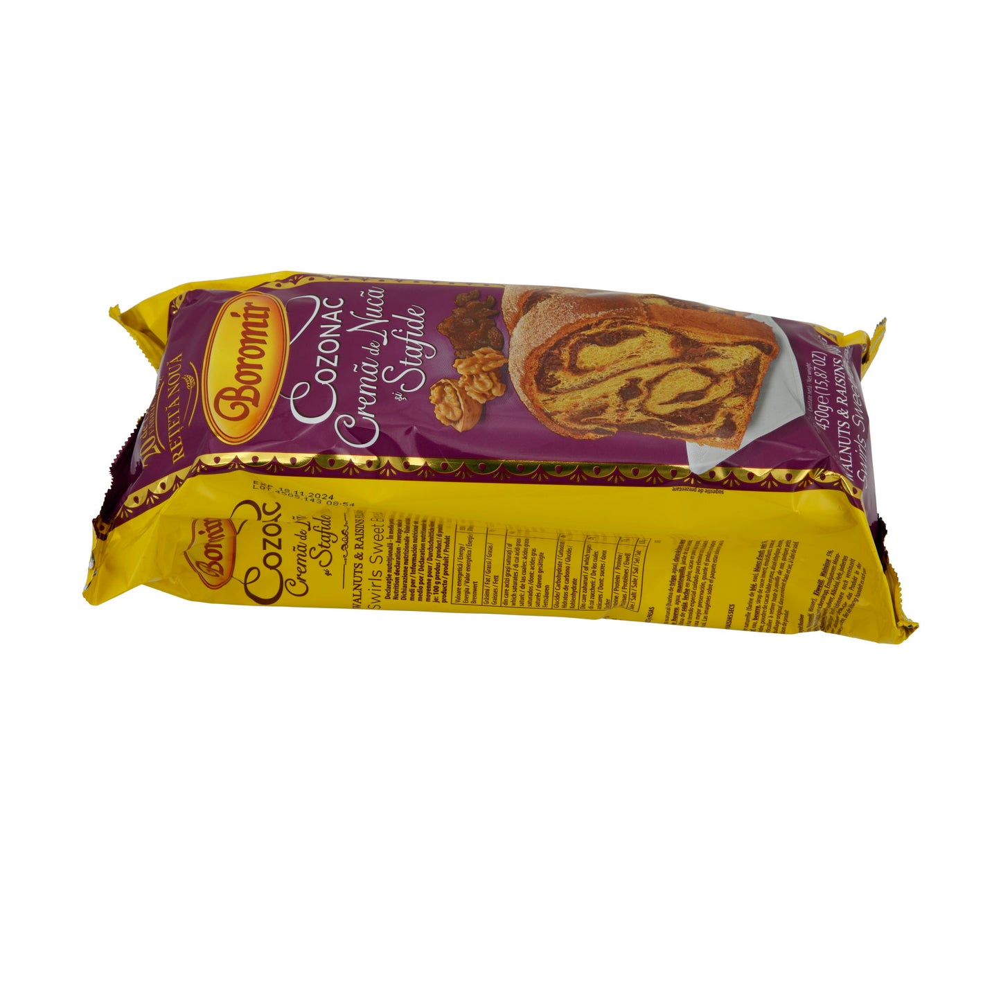 Dolgulu tatlı ekmek Boromir Cozonac Ceviz ve Kuru Üzüm Kreması | Ceviz & Kuru Üzüm | 450 g