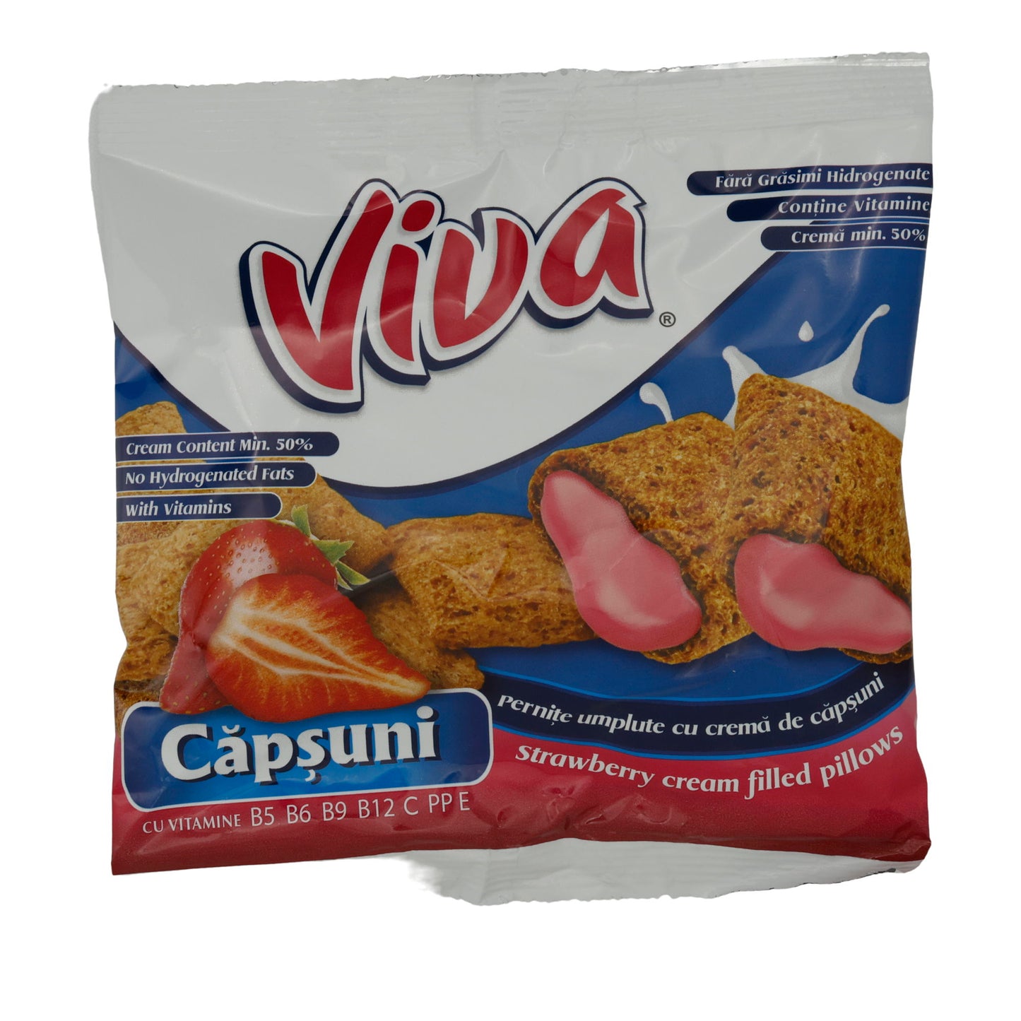 Cuscini Ripieni di Crema Viva Fragola | Snack | Ripieno di Crema alla Fragola | 100 g
