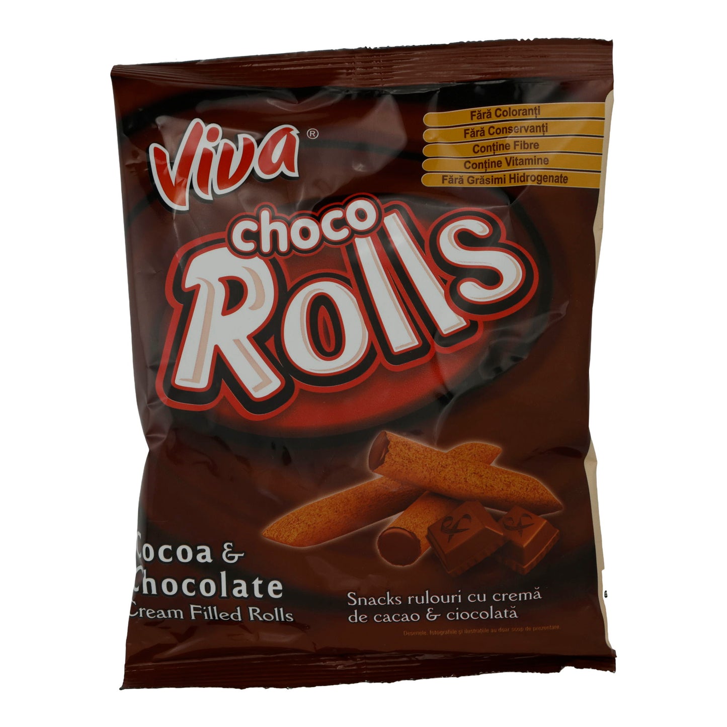 Choco Rolls Viva | Snack | Ripieno di cioccolato al cacao | 100 g