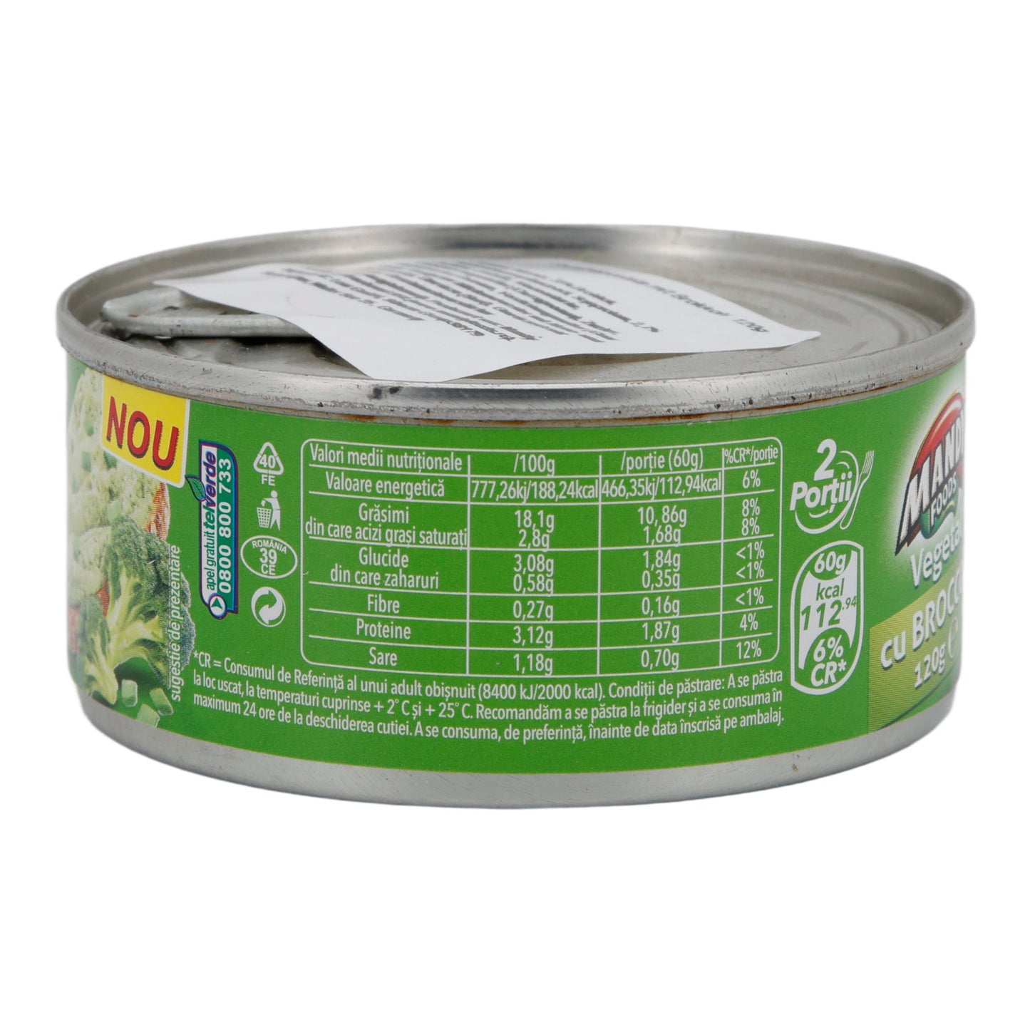 Streichcreme Mandy Vegetal | Vegetarisch | Mit Brokkoli | 120 g