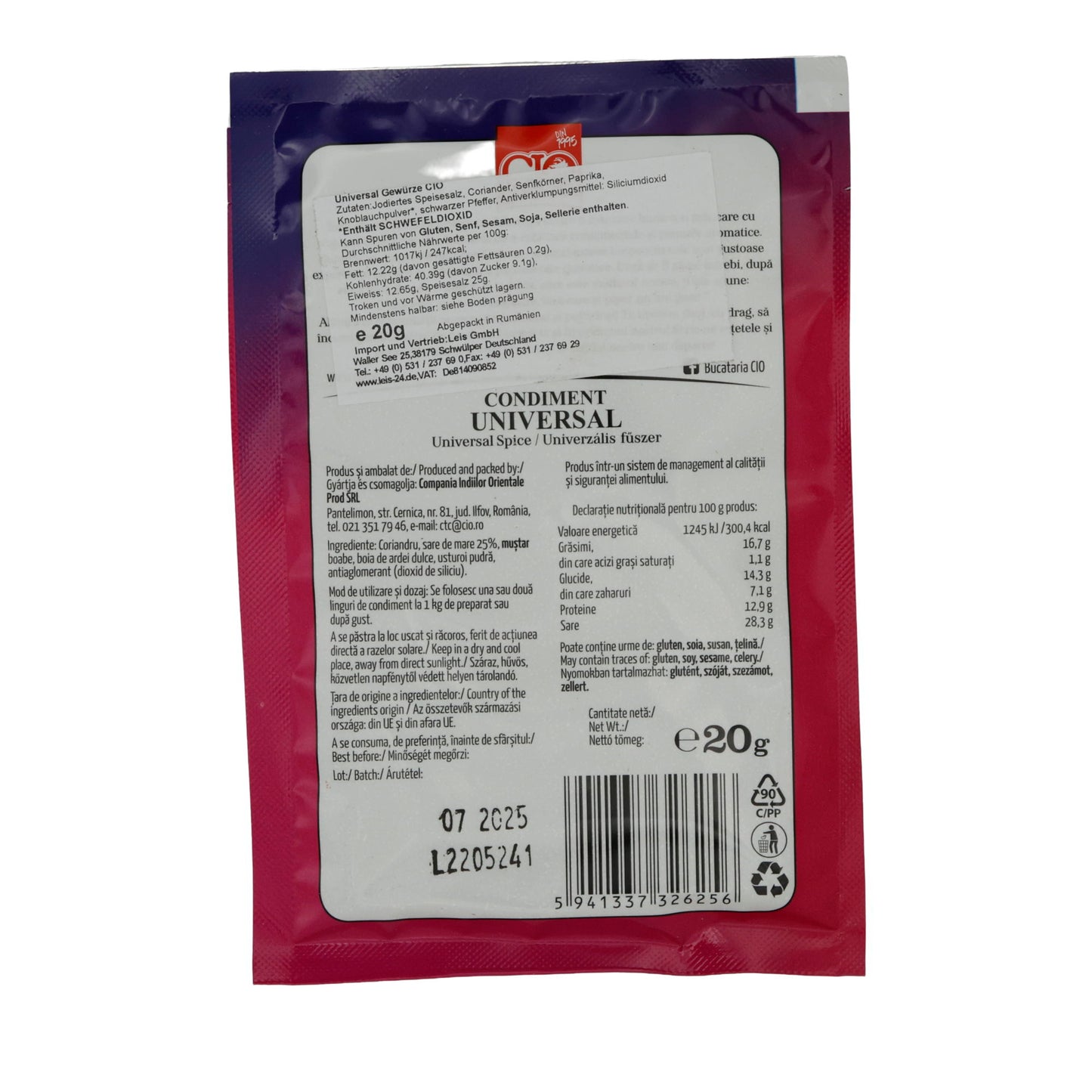 Gewürzmischung CIO Universal | Für vielseitige Gerichte (Universal Spice) | 20g