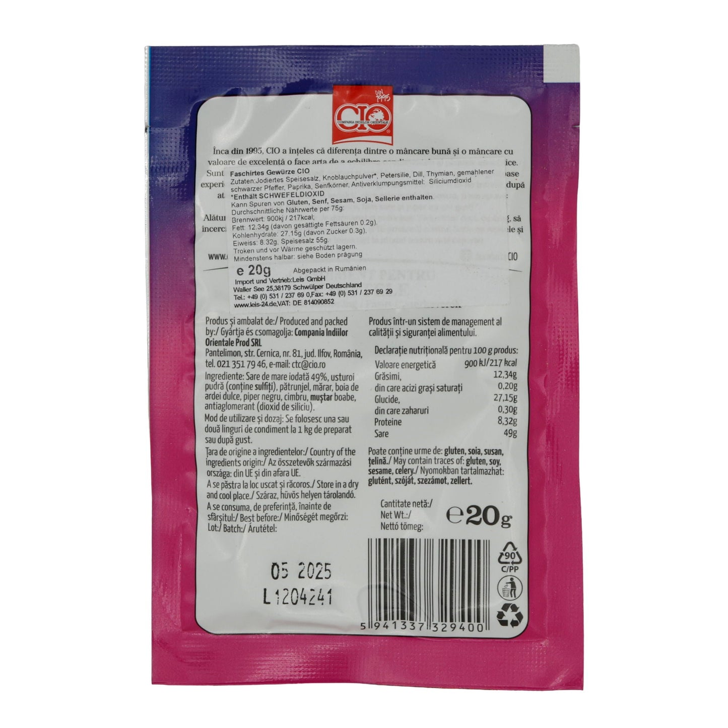 Gewürzmischung für Frikadellen CIO | Perfekte Würze für Fleischbällchen | 20 g CIO