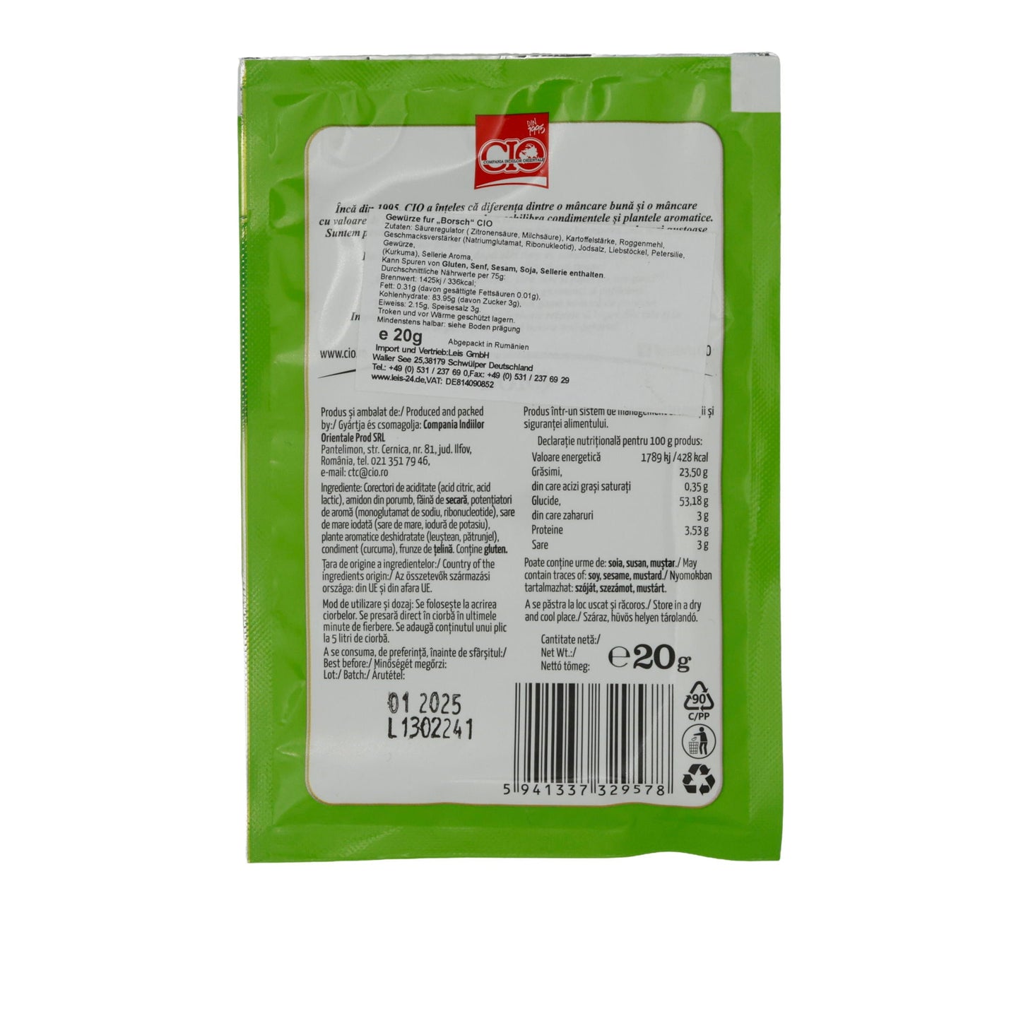 Gewürzmischung CIO Borscht | Für Borschtsch (Borș) | 20g CIO
