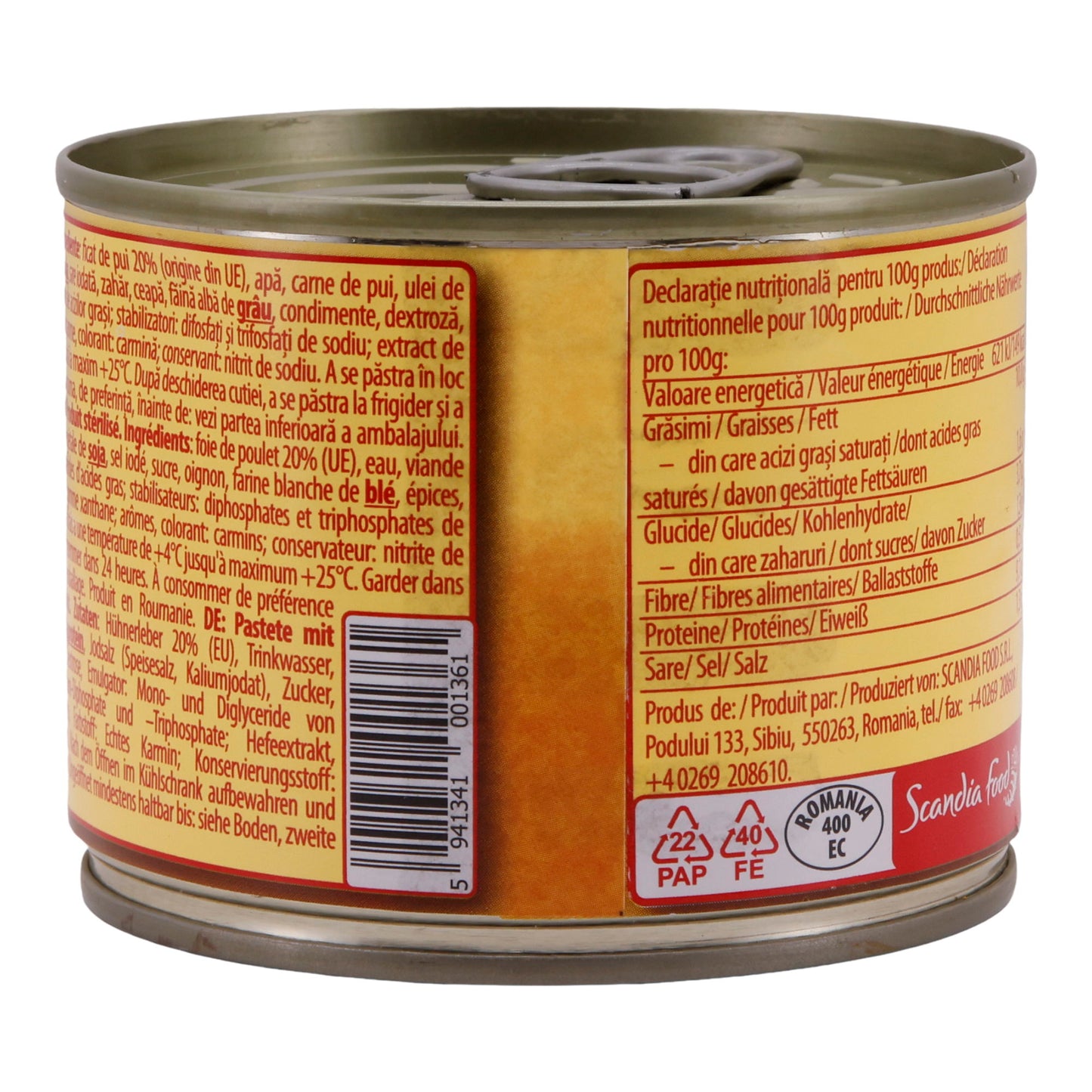 Bucegi Pâté with Chicken Liver - Sterilized Product, Ideal for Sandwiches, 200g