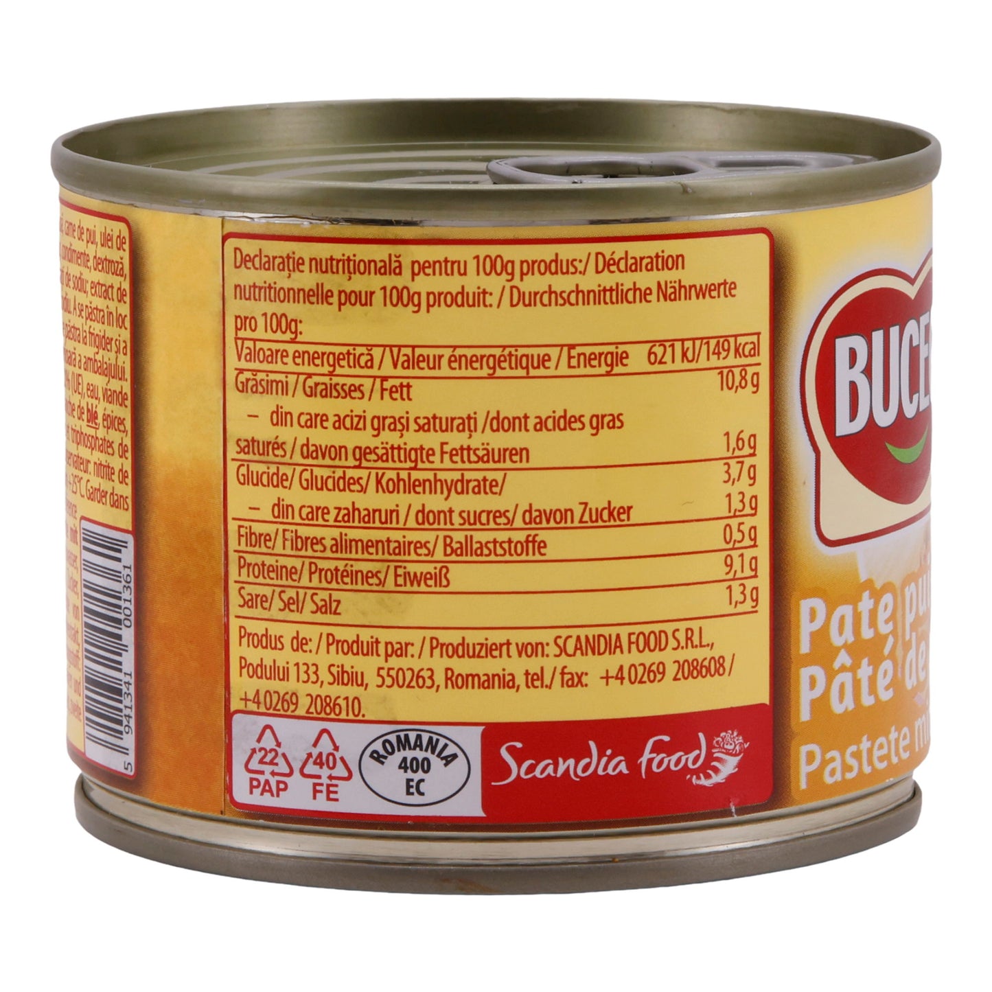 Bucegi Pâté with Chicken Liver - Sterilized Product, Ideal for Sandwiches, 200g