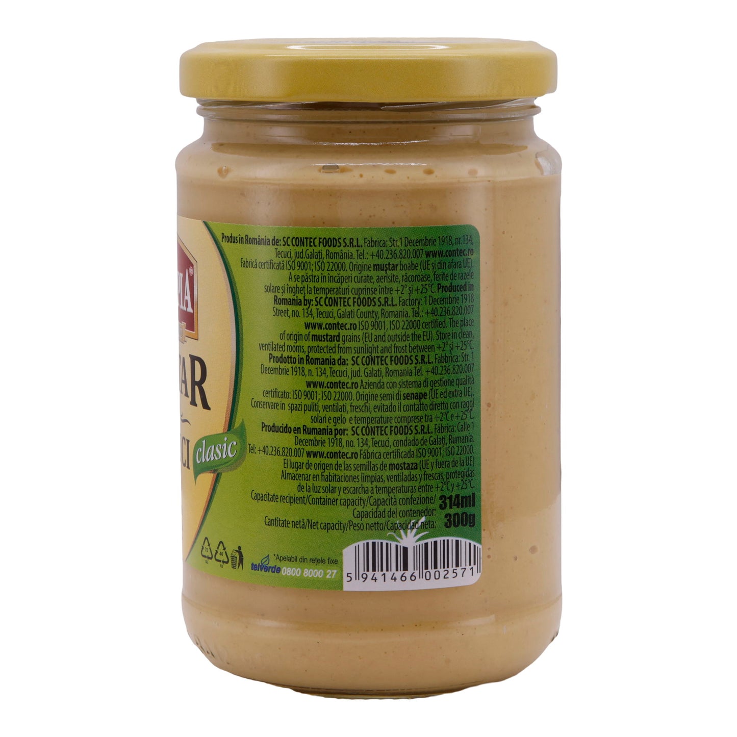 Senf Olympia | Mustar din Tecuci Clasic | Traditioneel, zonder conserveermiddelen | 300 g