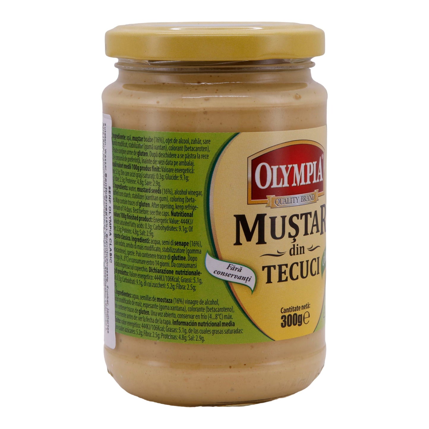 Senf Olympia | Mustar din Tecuci Clasic | Traditionell, ohne Konservierungsstoffe | 300 g OLYMPIA