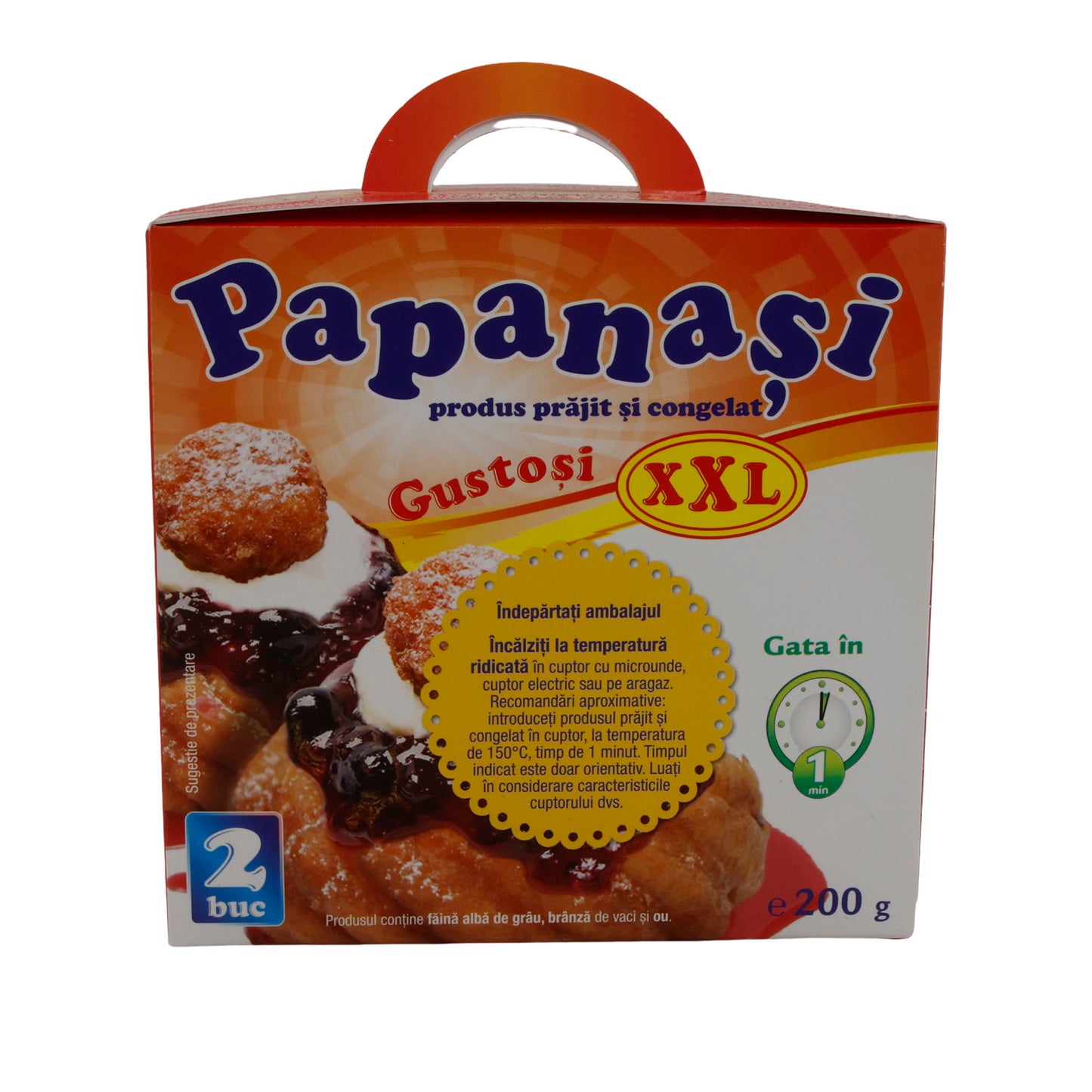 Quarkkrapfen Papanasi XXL | Fritti fritti, rumeno | Surgelato | 2 pezzi (200 g)