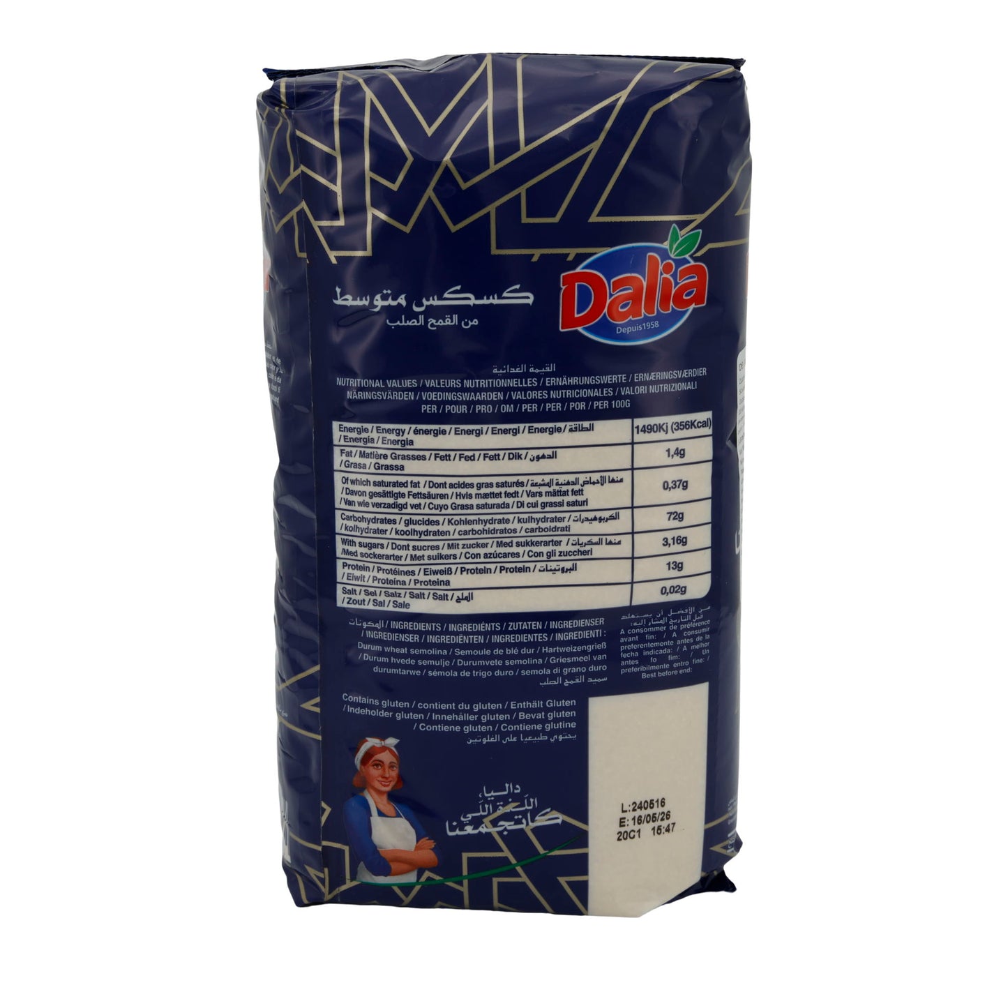 Tarwegriesmeel Dalia | Couscous Medium | Hoogwaardig Tarwegriesmeel | 1 kg