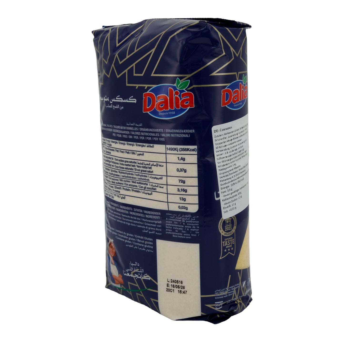 Tarwegriesmeel Dalia | Couscous Medium | Hoogwaardig Tarwegriesmeel | 1 kg