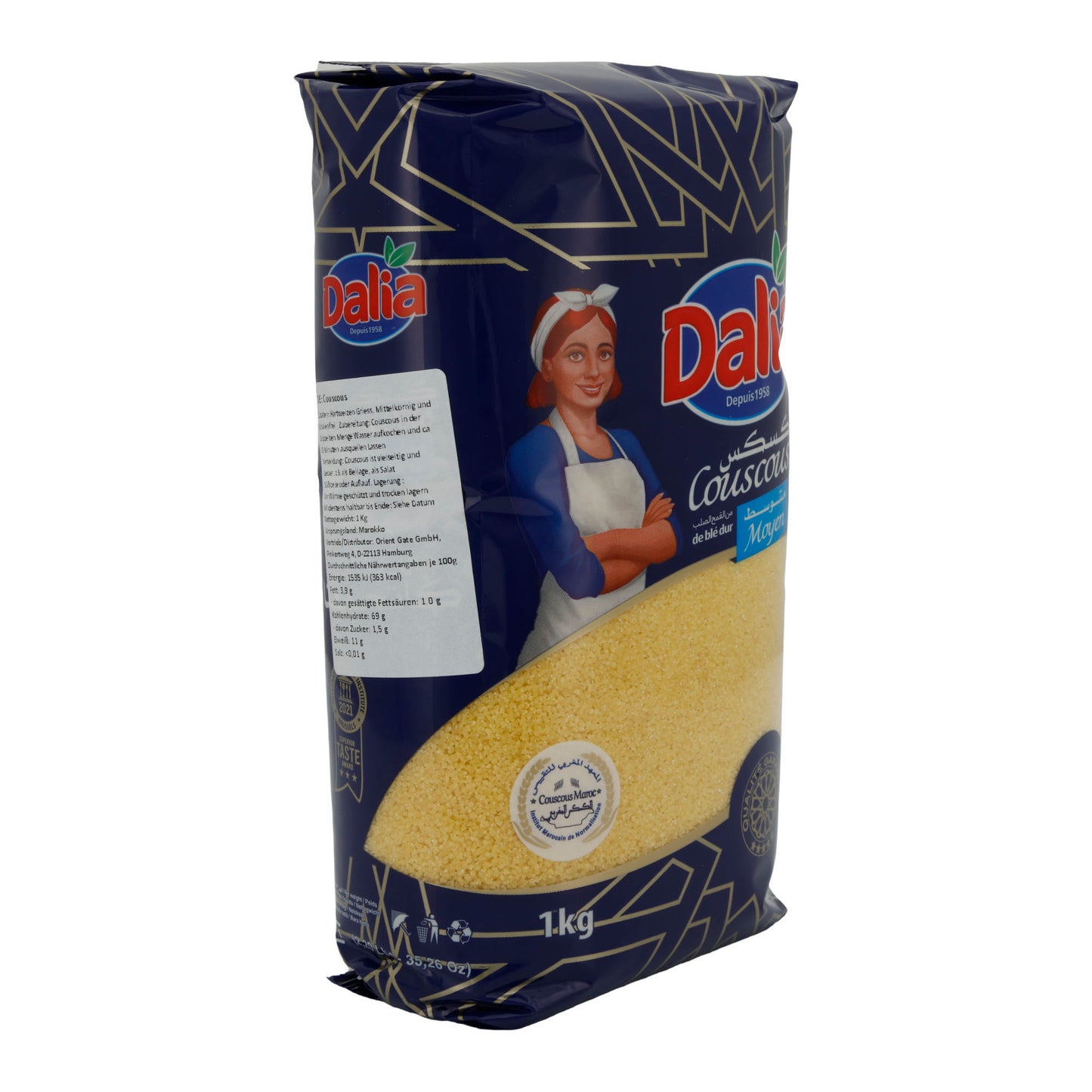 Tarwegriesmeel Dalia | Couscous Medium | Hoogwaardig Tarwegriesmeel | 1 kg