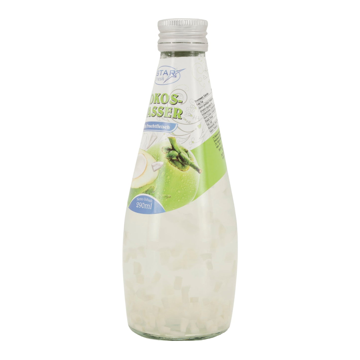 Kokos Wasser Getränk Star Fresh | Erfrischend | Mit Fruchtfleisch | 290 ml
