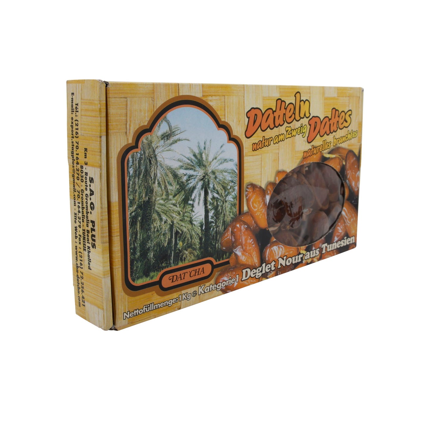 Datteln Deglet Nour | Am Zweig | Natürlich, aus Tunesien | 1 kg DAT CHA