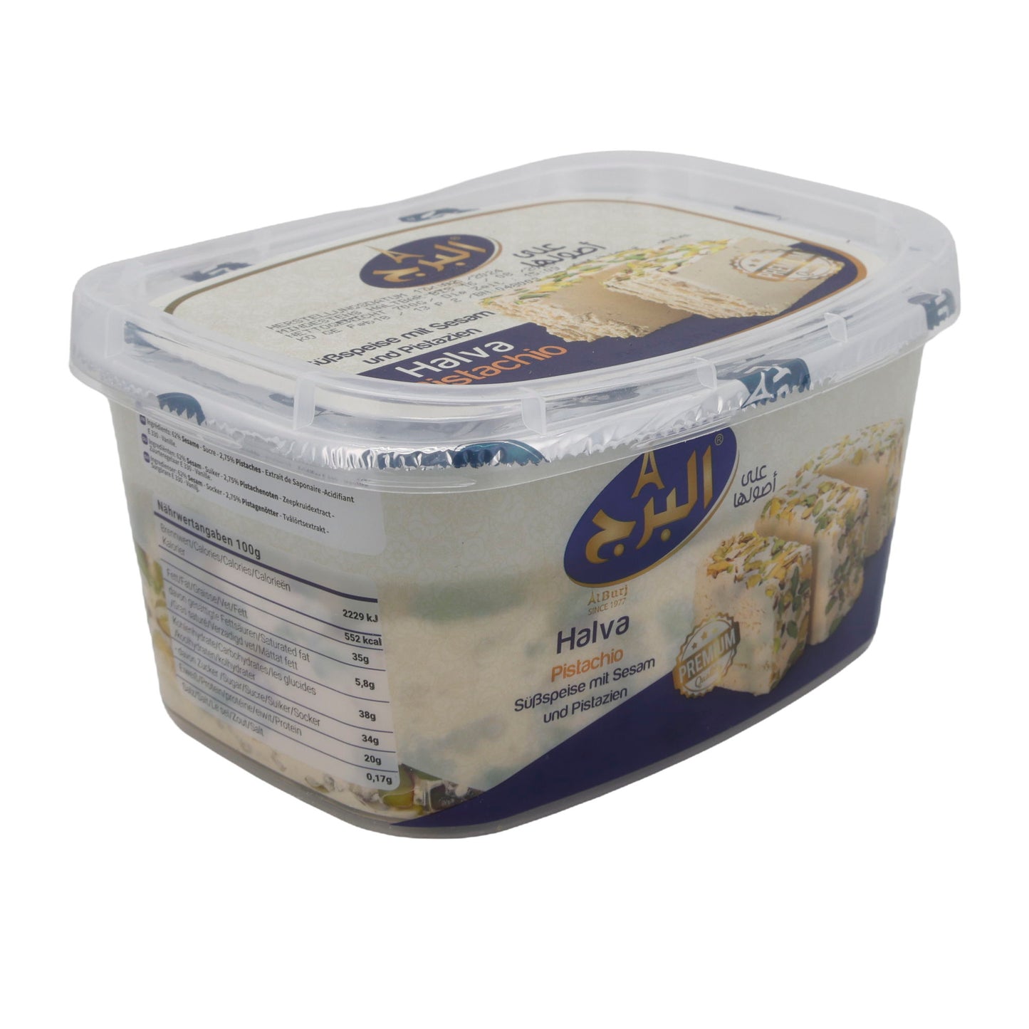 Süßspeise Halva Pistachio | Süßspeise | Mit Sesam und Pistazien | 400 g Premium Qualität
