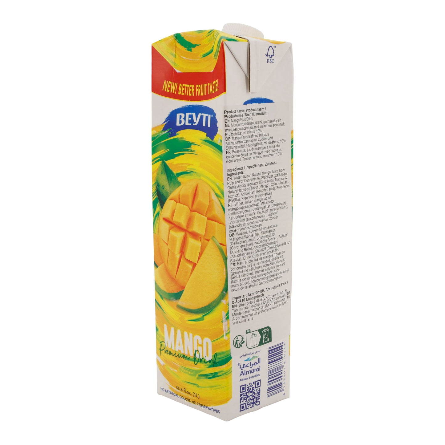 Mango-Fruchtdrink | Mit Zucker und Süßungsmittel | Beyti meyve suyu cesitleri | Erfrischungsgetränk aus Mangosaftkonzentrat | 1 Liter