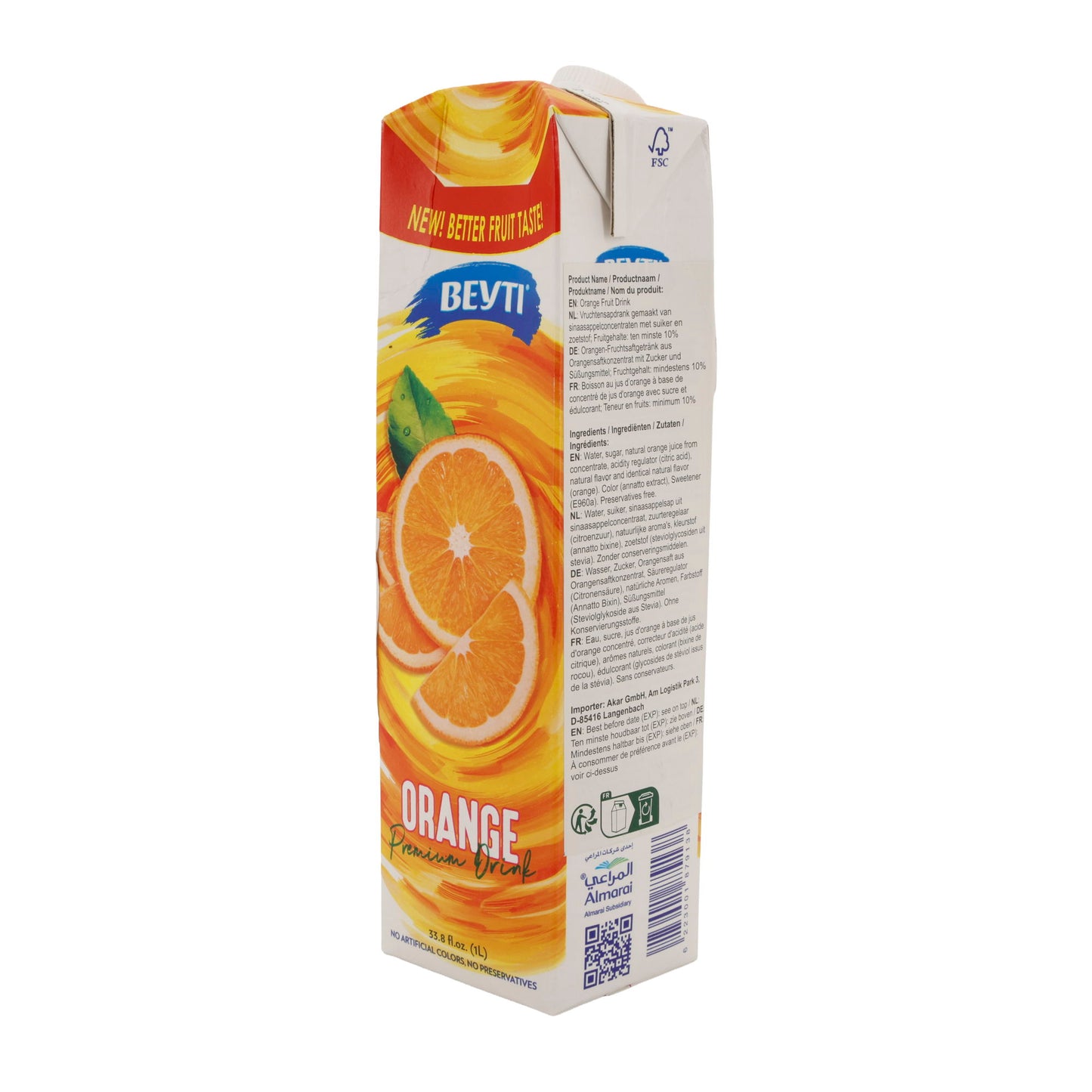Orangen-Fruchtdrink | Mit Zucker und Süßungsmittel | Beyti meyve suyu cesitleri | Erfrischungsgetränk aus Orangensaftkonzentrat | 1 Liter