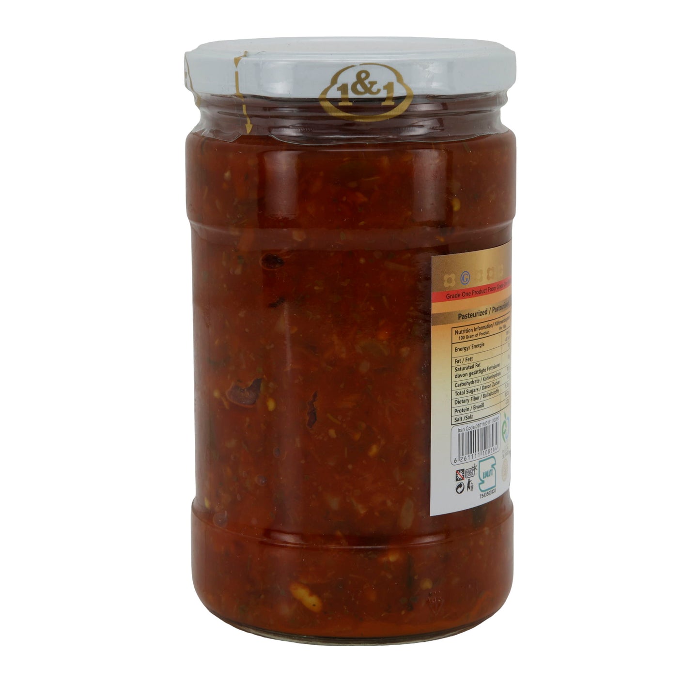 Bandari Gemüse eingelegt 1&1 | Mixed Pickled Vegetables mit Tomatenpaste | Herzhaft & würzig | 660 g (Abtropfgewicht 410 g)