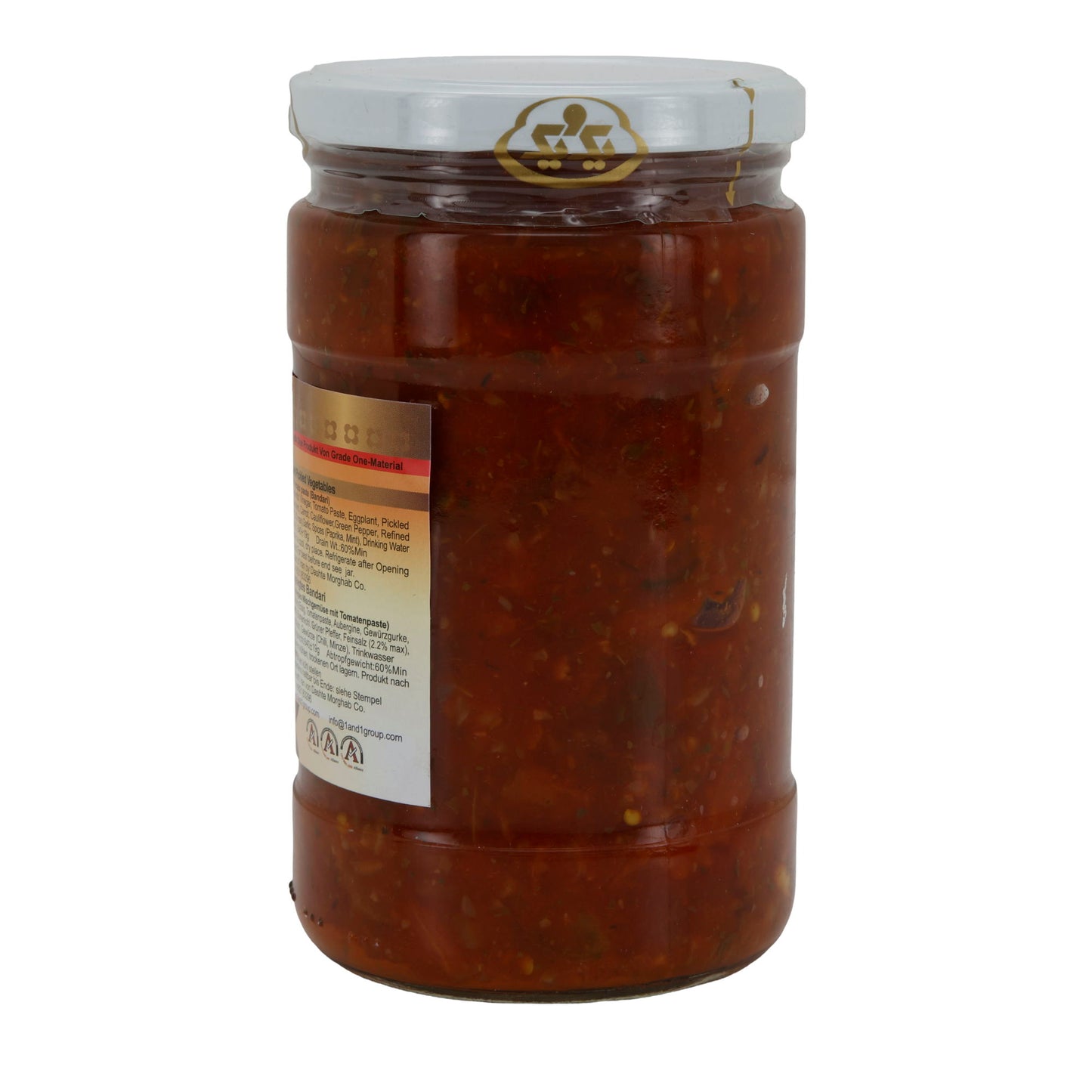 Bandari Gemüse eingelegt 1&1 | Mixed Pickled Vegetables mit Tomatenpaste | Herzhaft & würzig | 660 g (Abtropfgewicht 410 g)