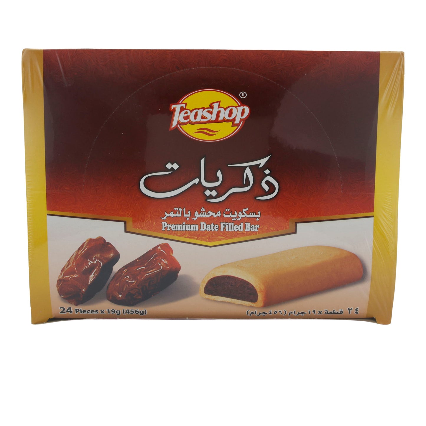 Dattelbiskuits Teashop | Premium Date Filled Bar | Gebäck | 24 Stück (456 g)