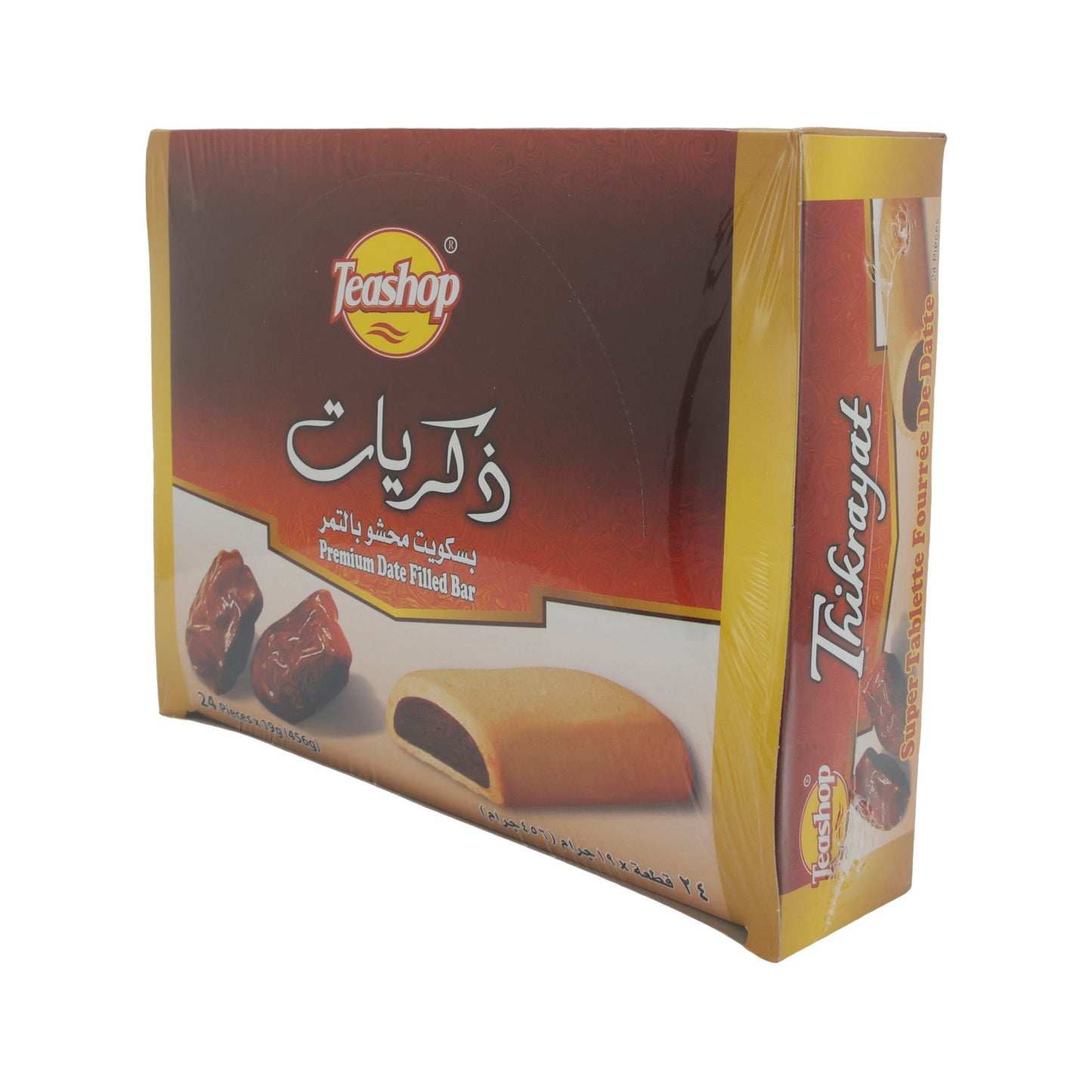Dattelbiskuits Teashop | Premium Date Filled Bar | Gebäck | 24 Stück (456 g)