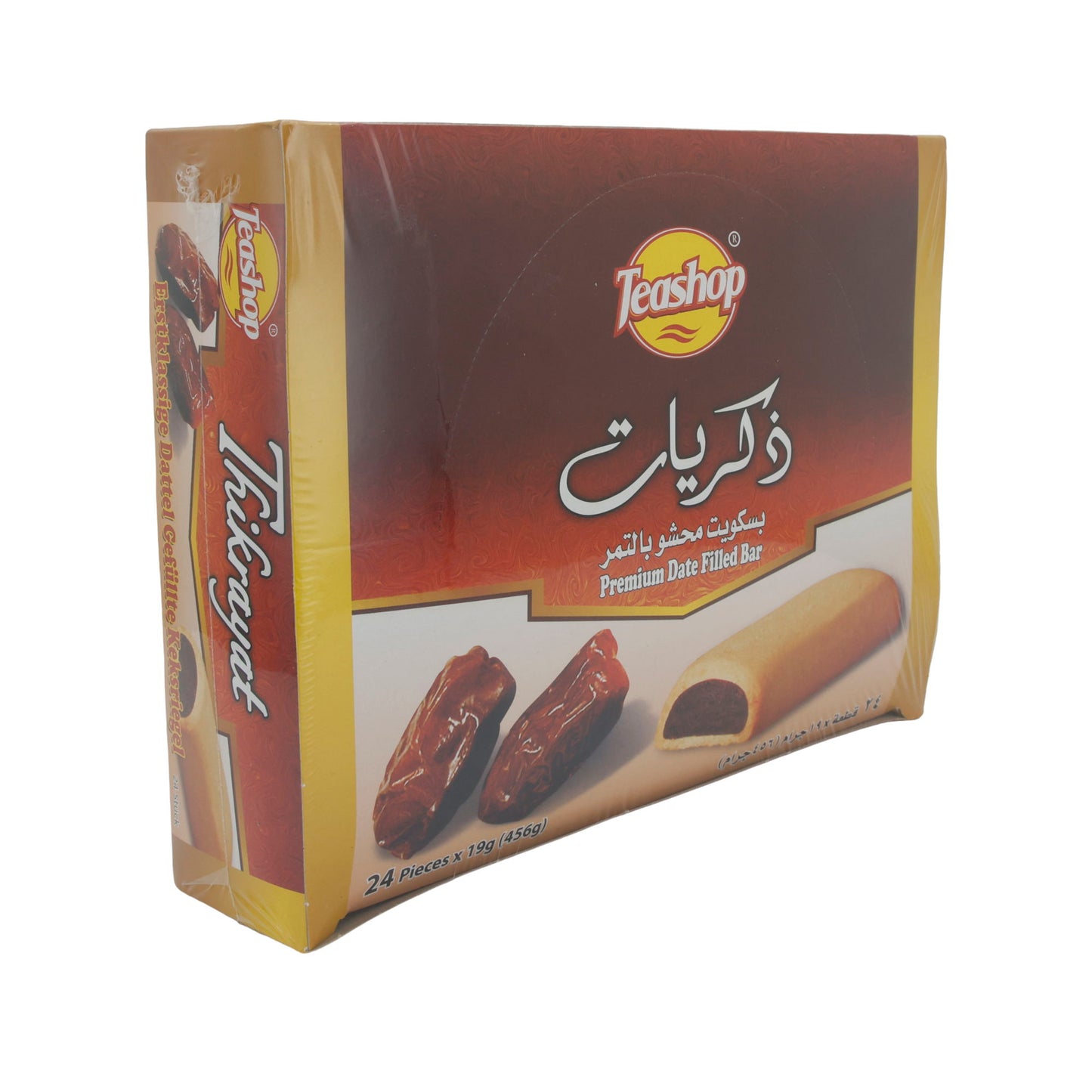 Dattelbiskuits Teashop | Premium Date Filled Bar | Gebäck | 24 Stück (456 g)