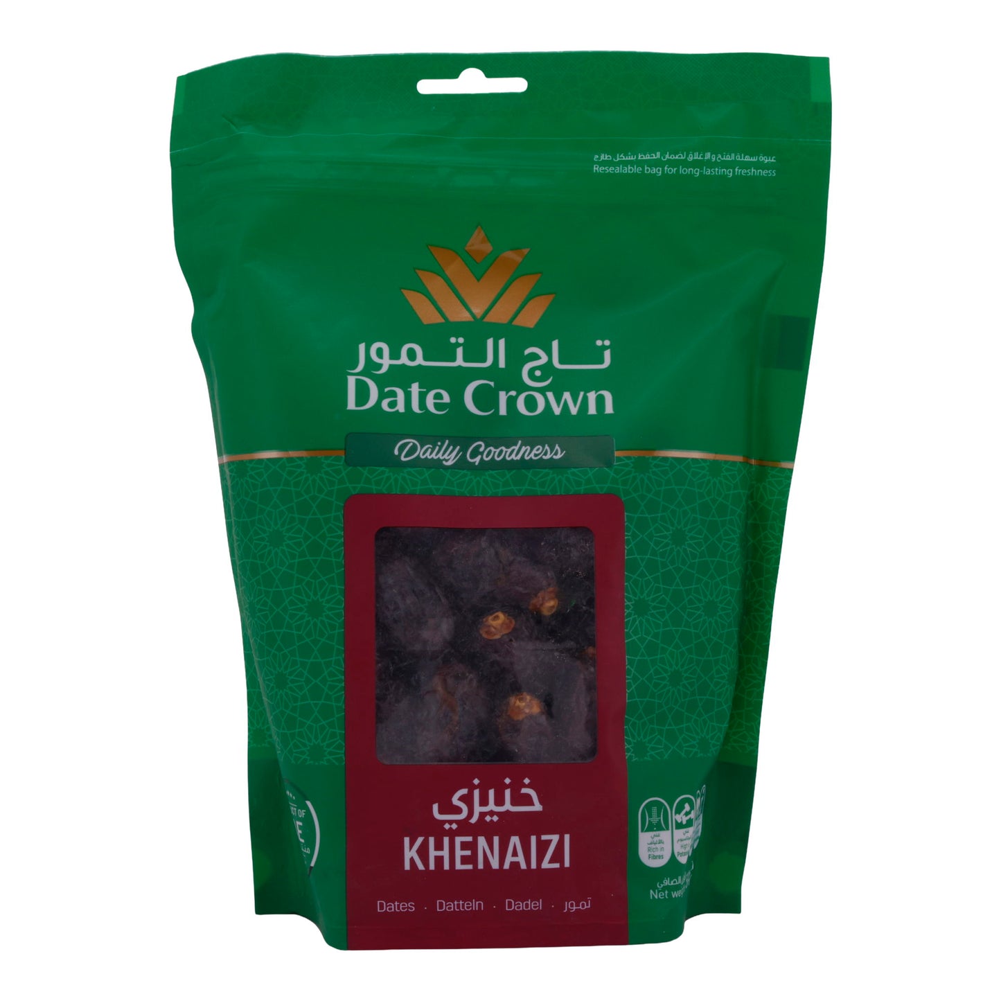 Datteln Date Crown | Khenaizi | Unentsteint, im wiederverschließbaren Beutel | 500g