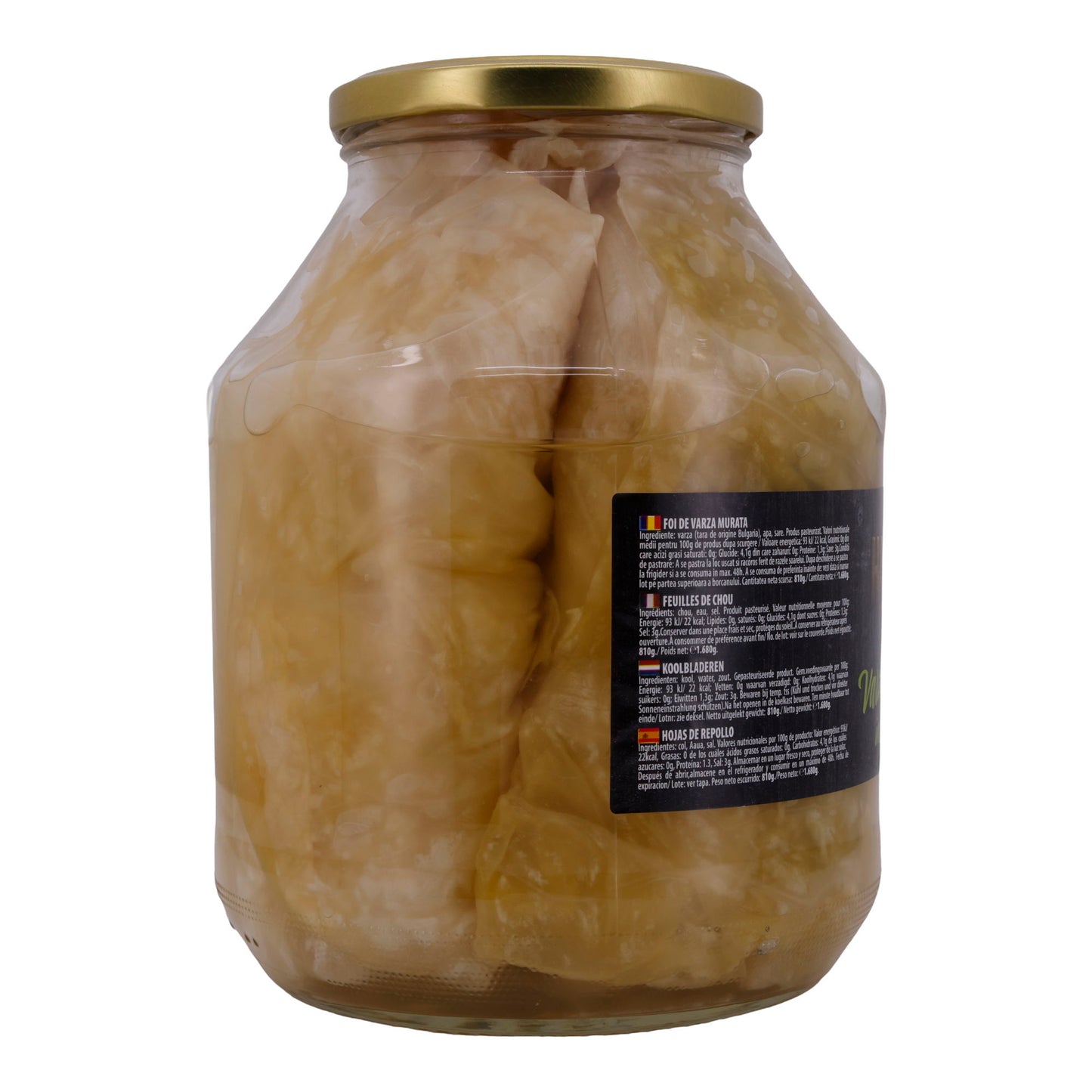 Varză Murată in Saramură Hada Food | Eingelegt | Eingelegte Sauerkrautblätter in Salzlake | 1.680 g