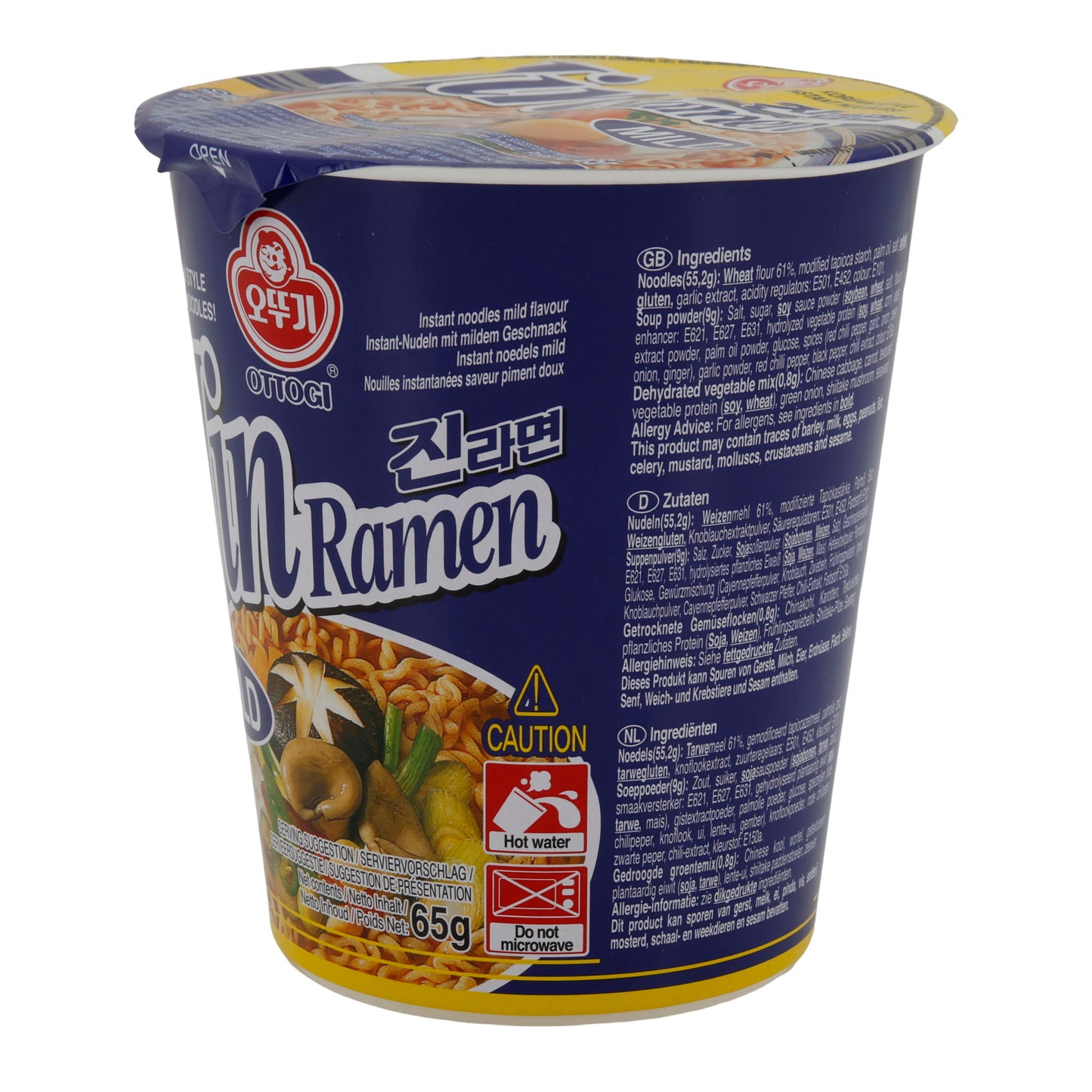 Jin Ramen Doux Ottogi | Nouilles instantanées | Coréen doux | 65 g