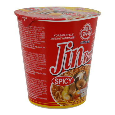 Jin Ramen Épicé Ottogi | Nouilles instantanées | Coréen avec une saveur piquante | Pot de 65 g