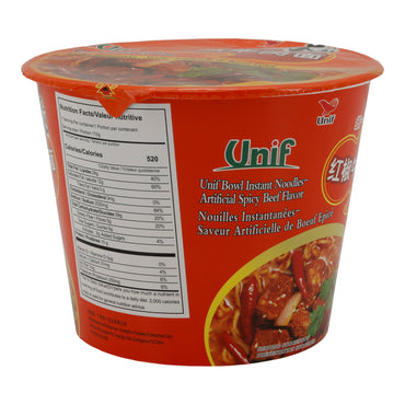 Nouilles Instantanées Bol Unif | Instantnudeln | Saveur Artificielle Bœuf Épicé | 110 g