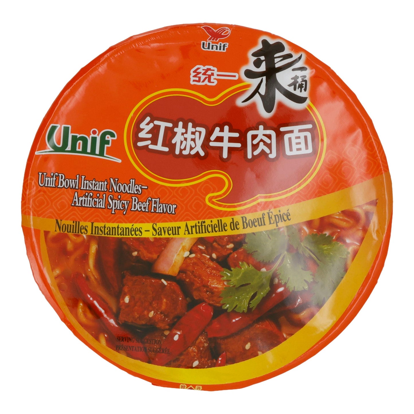 Instant Noodles Unif Bowl | Instantnudeln | Artificial Spicy Beef Flavor | 110 g TONGYI