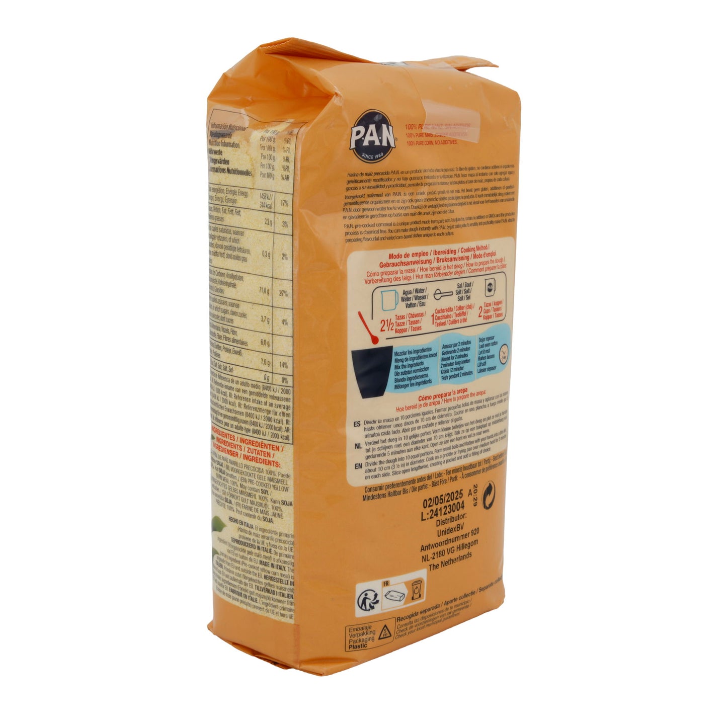 Geel maïsmeel P.A.N. | Glutenvrij, zonder genetische modificatie | Ideaal voor Arepas | 1 kg