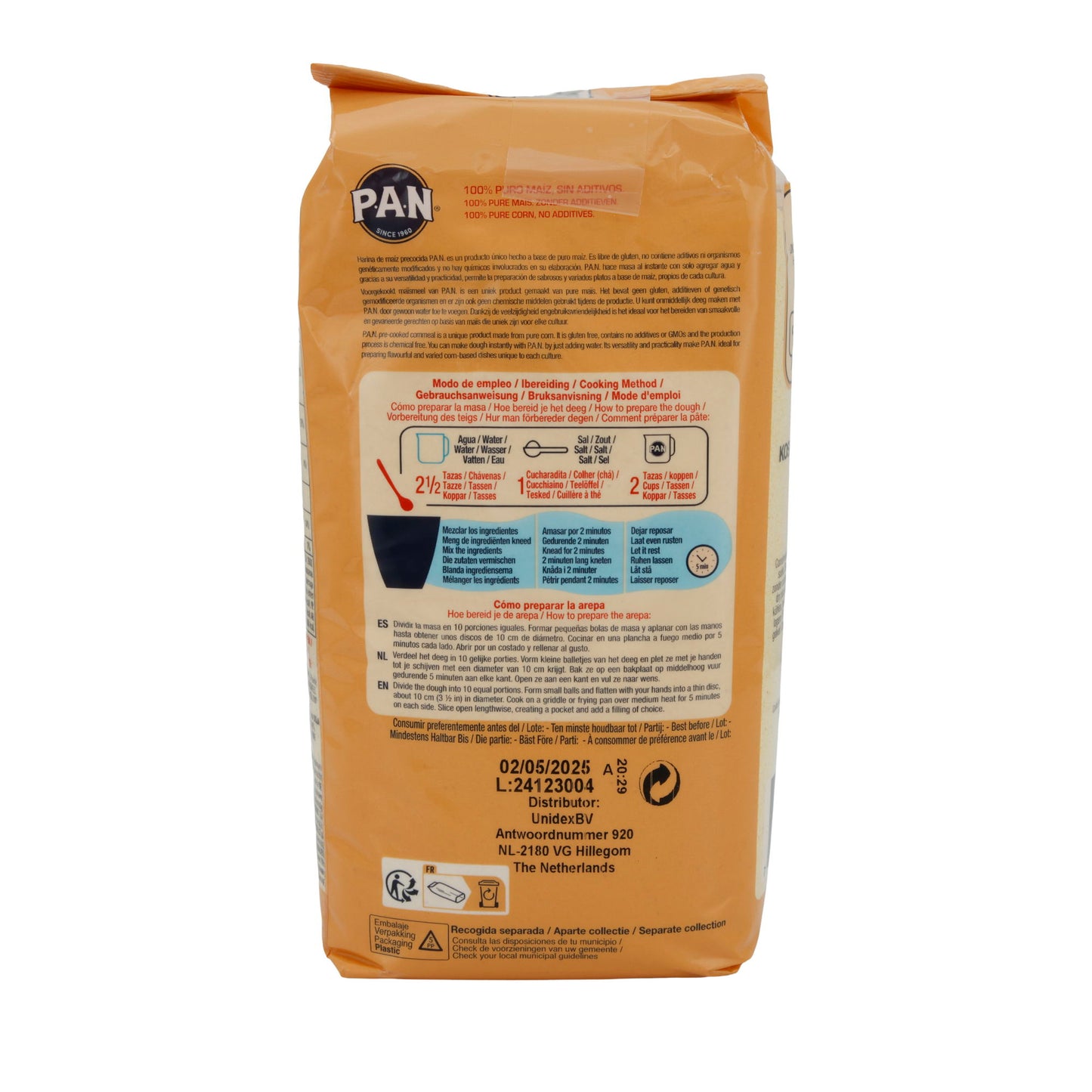 Geel maïsmeel P.A.N. | Glutenvrij, zonder genetische modificatie | Ideaal voor Arepas | 1 kg