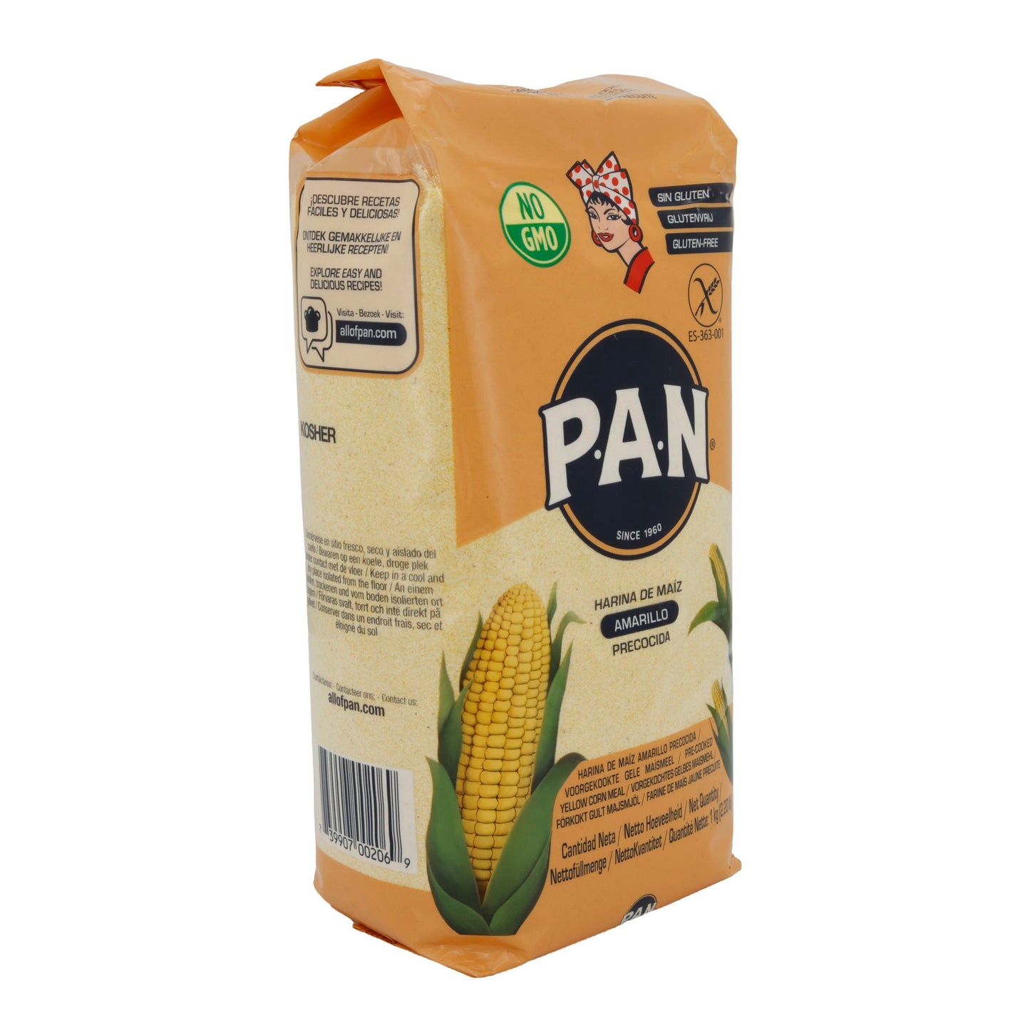 Gelbes Maismehl P.A.N. | Glutenfrei, ohne Gentechnik | Ideal für Arepas | 1 kg PAN