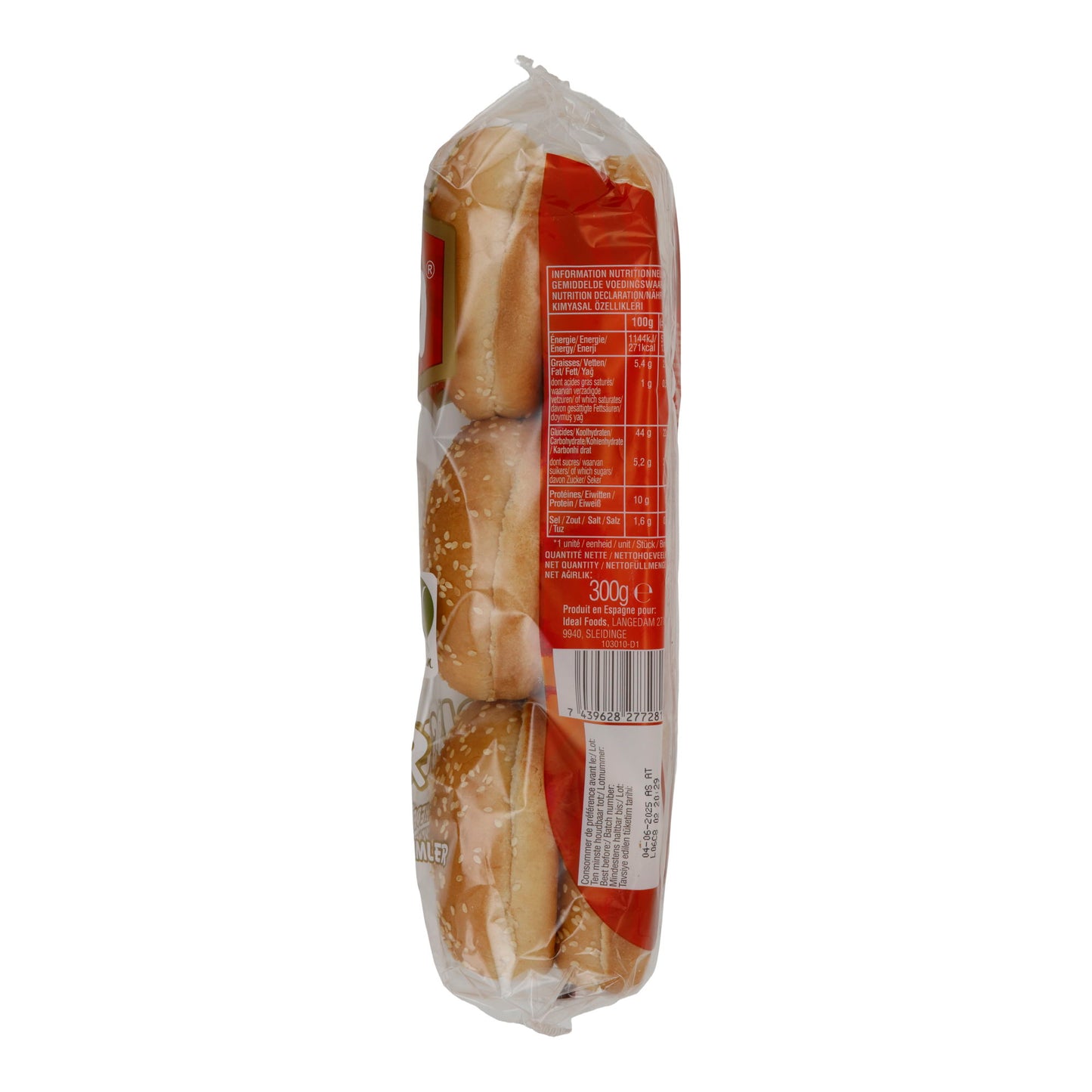 Petit pain à burger Hira | Burger | Sésame, végétarien, sans huile de palme | 300 g, 4 pièces