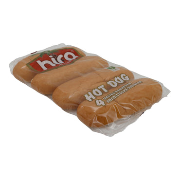 Hot Dog Broodjes Hira | Bakkerij | 4 zachte vegetarische hotdogbroodjes zonder palmolie | 250 g