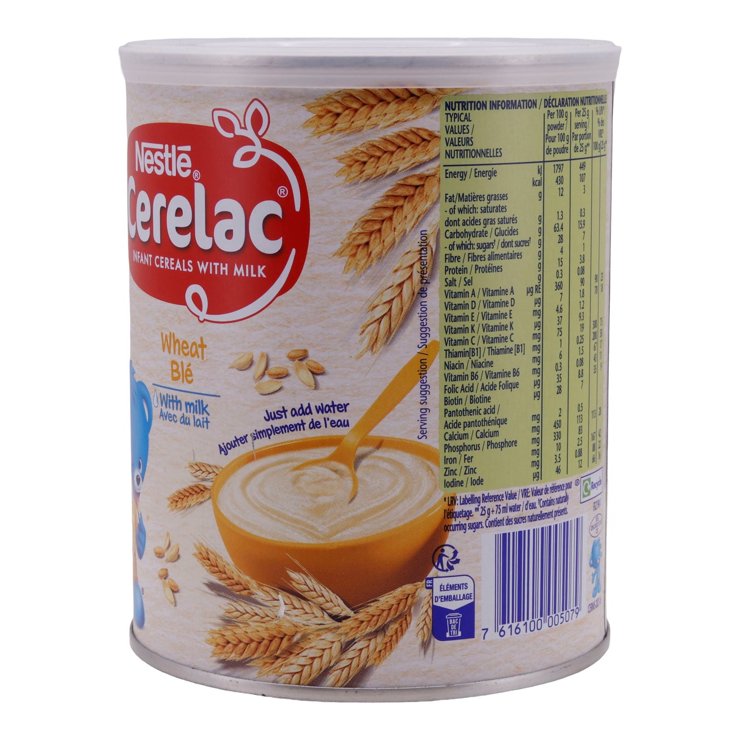 Nourriture pour bébé Nestlé | Cerelac Blé avec lait | Dès 6 mois | 400 g